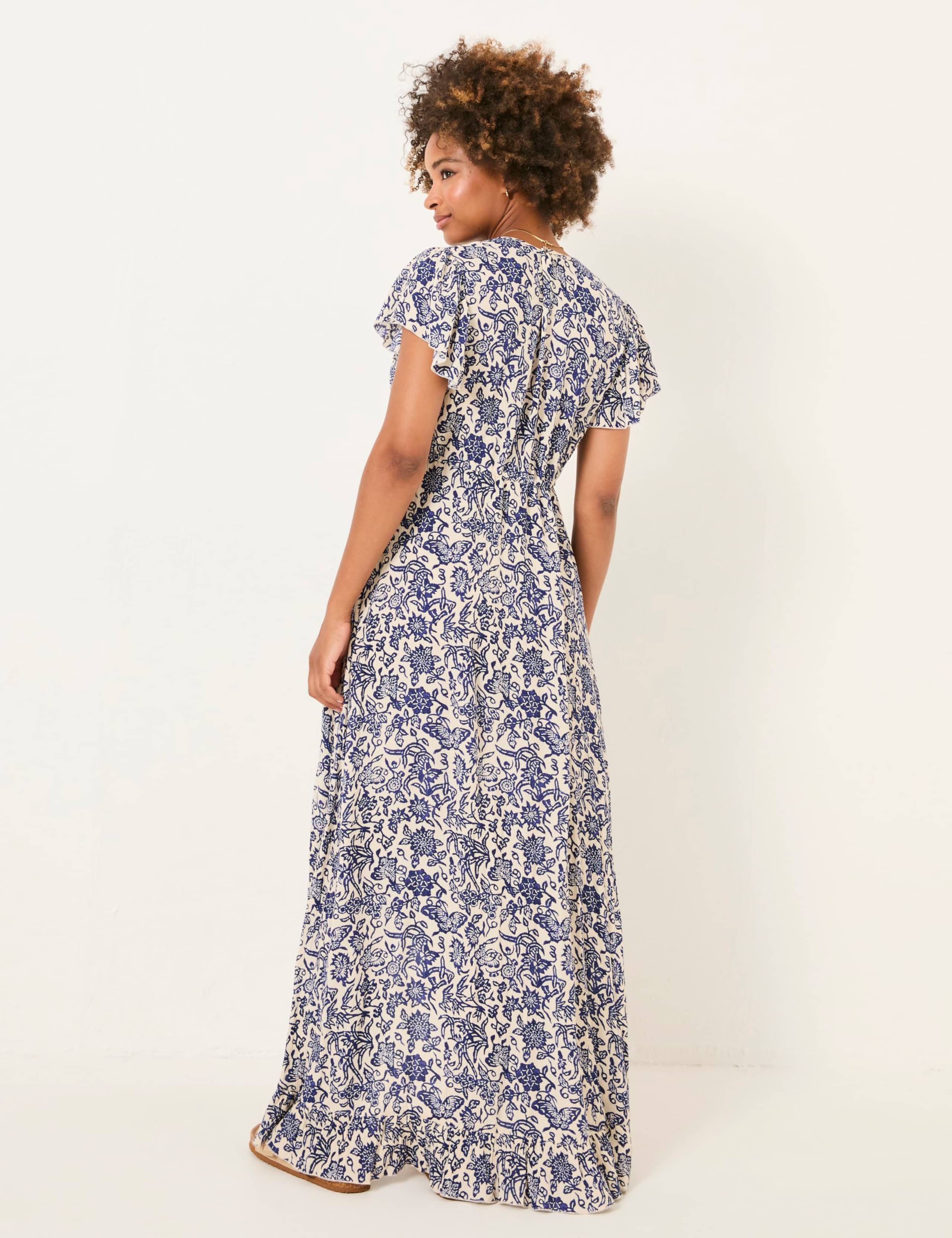 Floral V-Neck Waisted Midi Dress 3 of 6