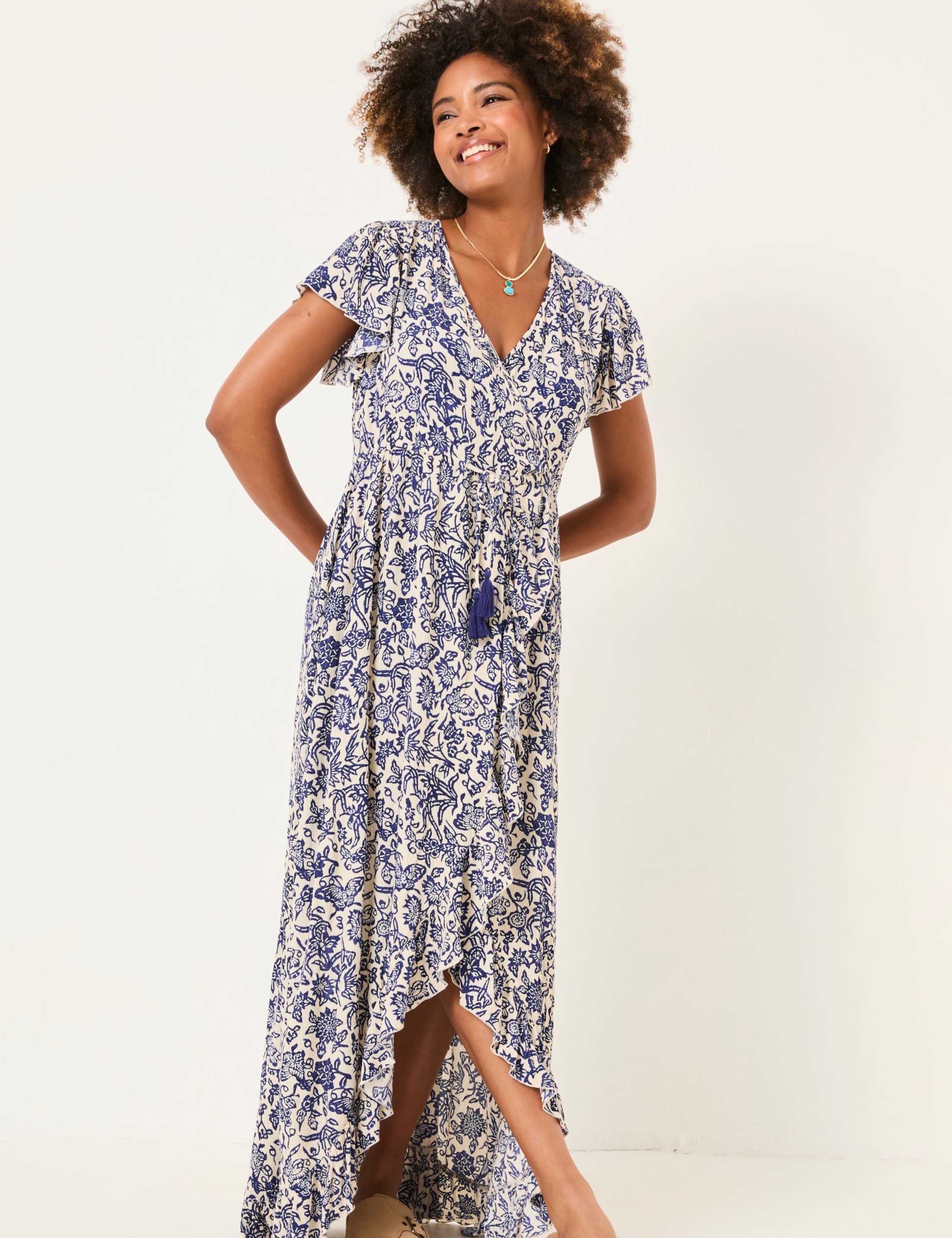 Floral V-Neck Waisted Midi Dress 6 of 6