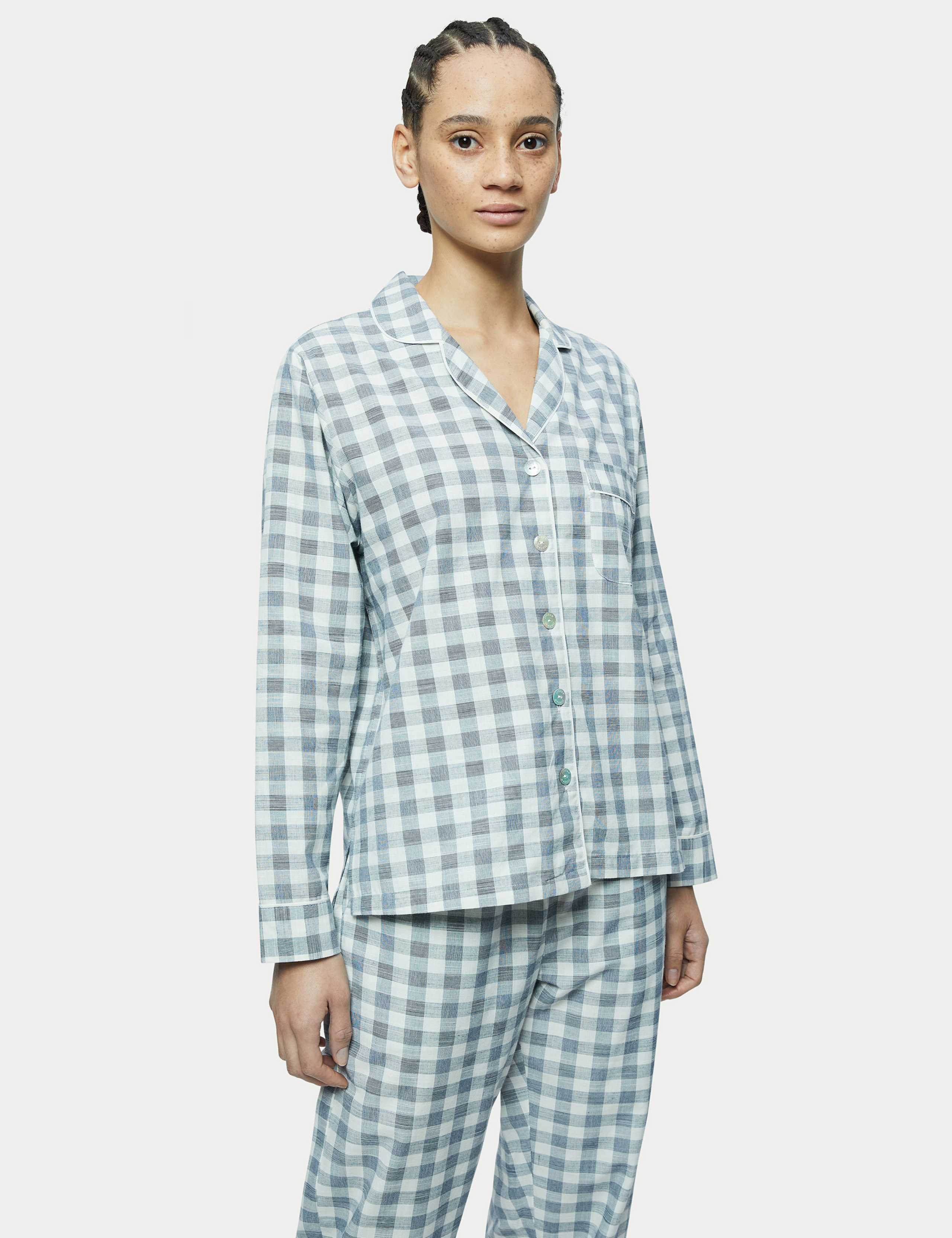 Pure Cotton Checked Pyjama Set 2 of 4