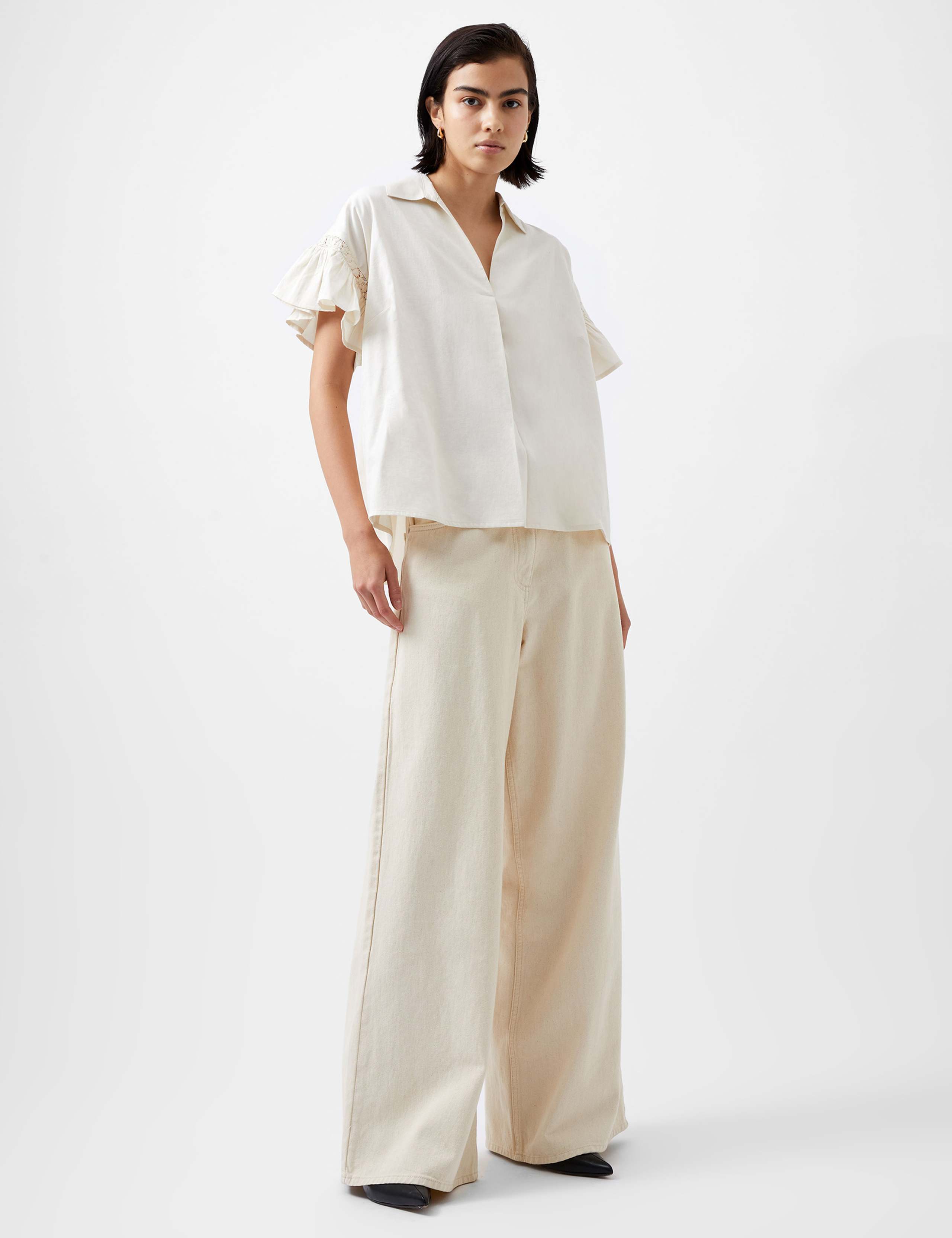 Pure Cotton V-Neck Short Sleeve Blouse 3 of 4
