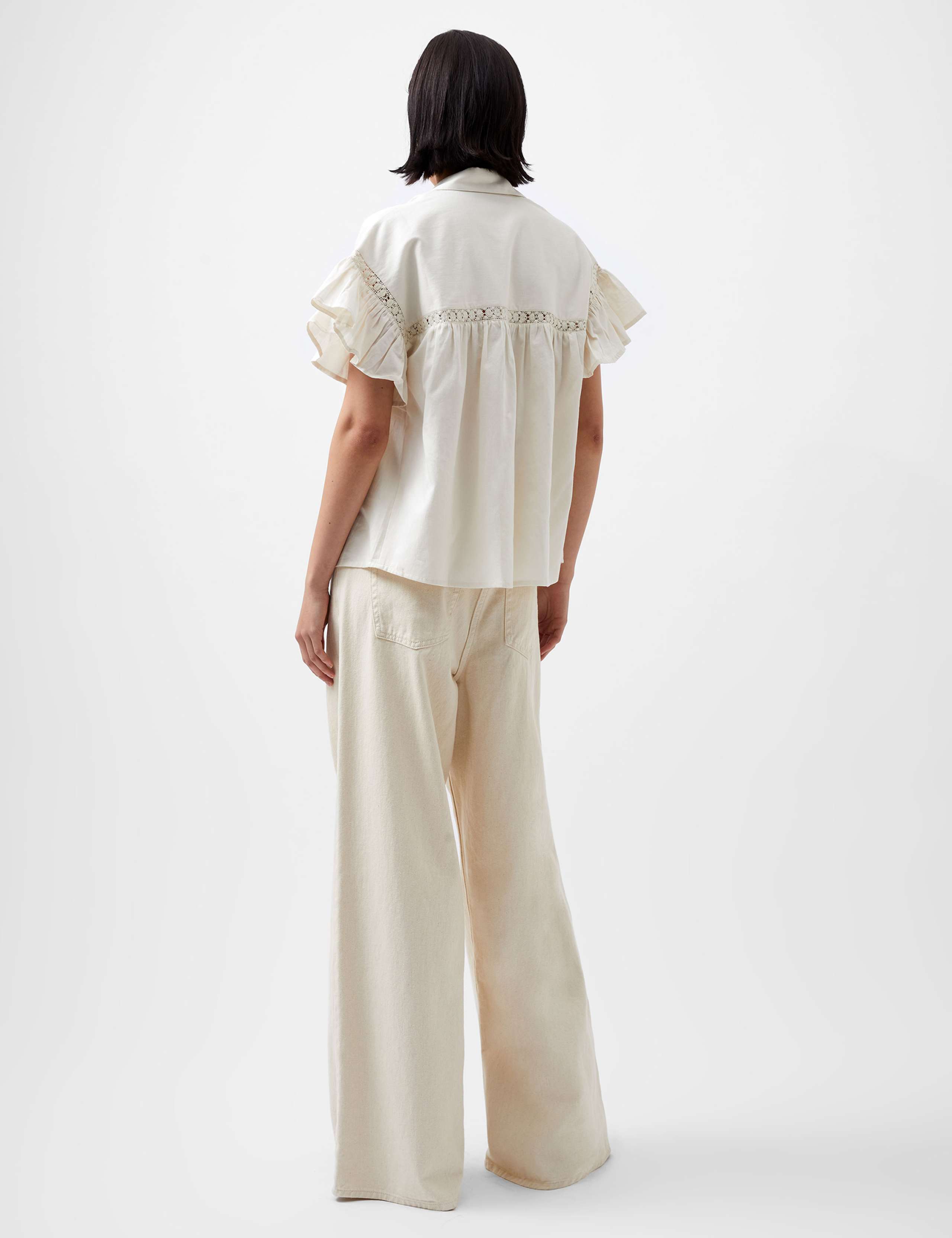 Pure Cotton V-Neck Short Sleeve Blouse 4 of 4
