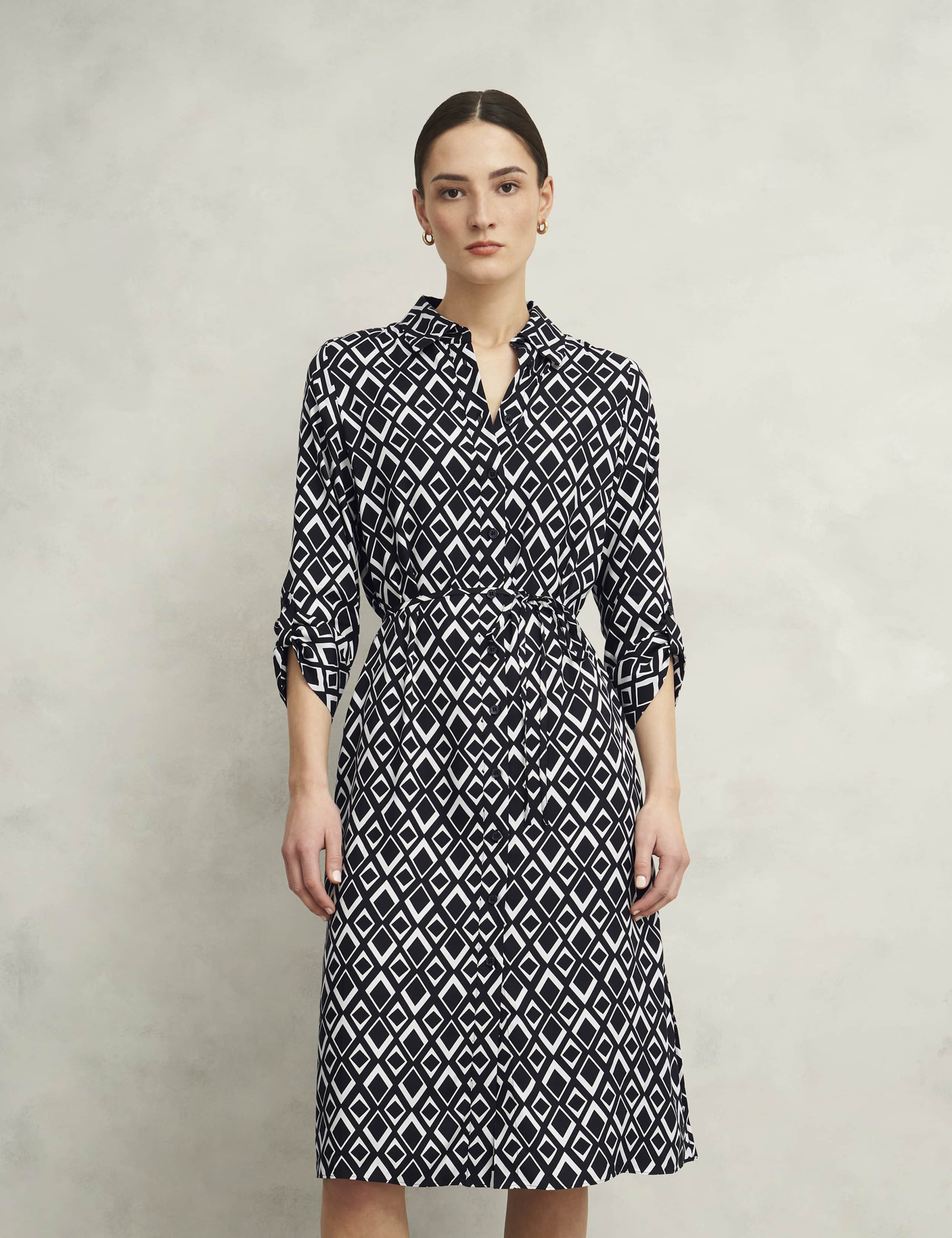 Cali Geometric Midi Shirt Dress 3 of 8