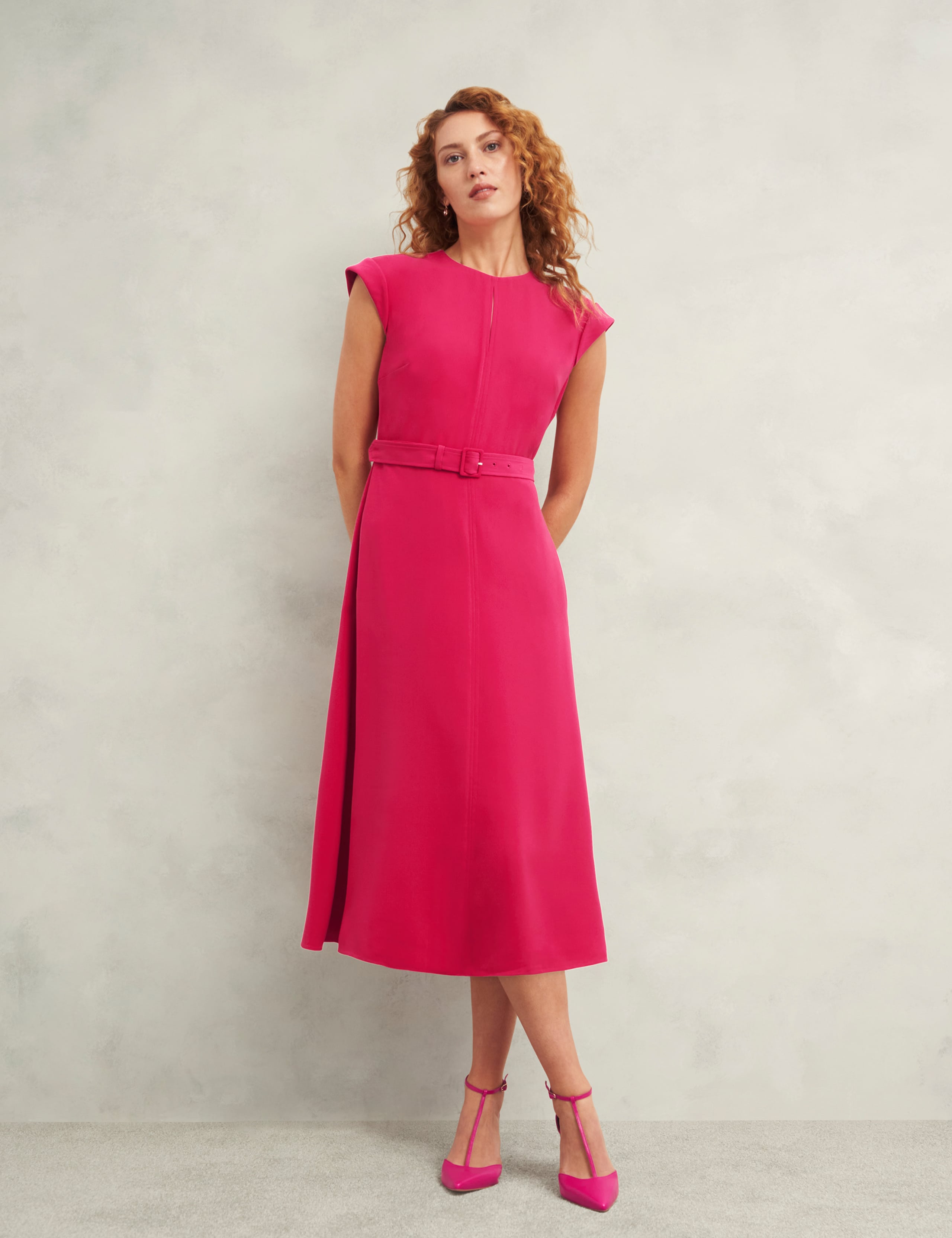 Belted Midi Skater Dress 3 of 4