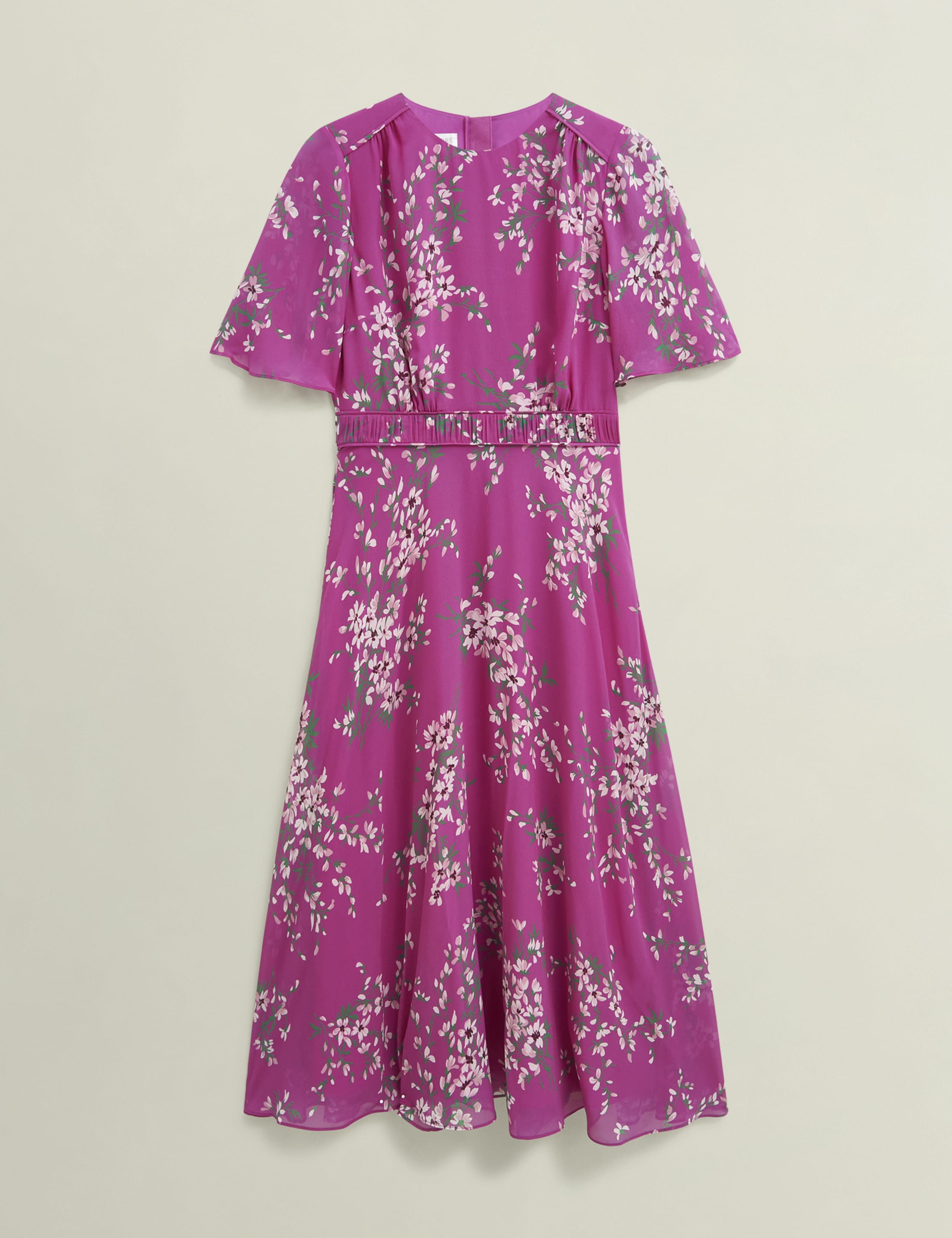 Bronwyn Silk Floral Midi Waisted Dress 2 of 8