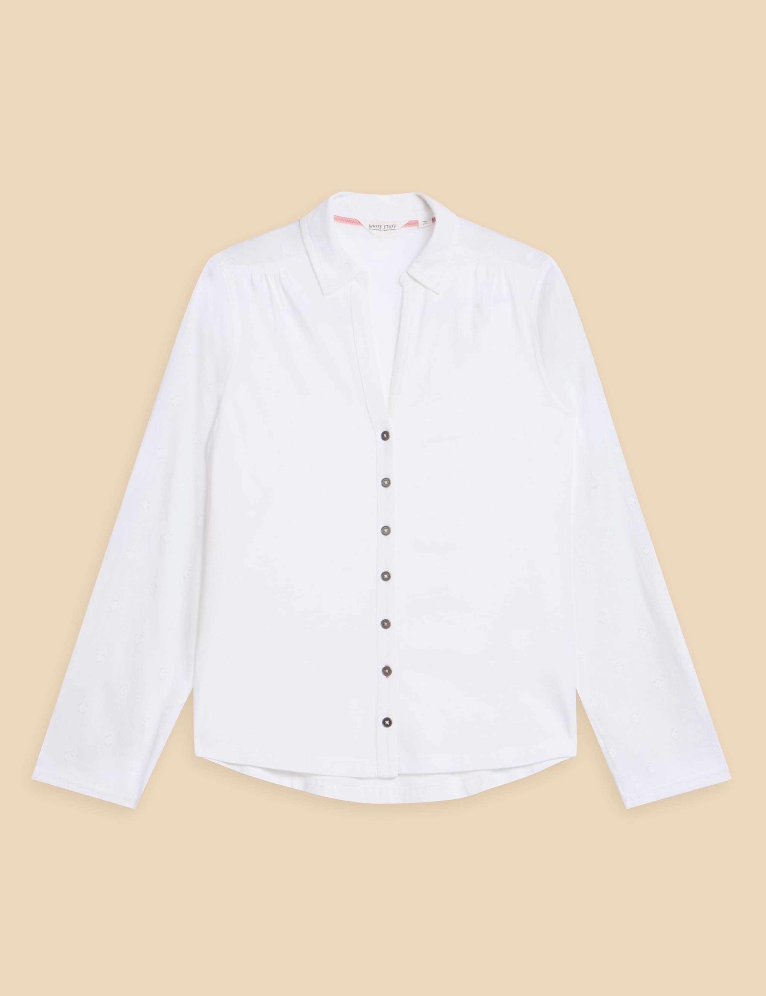 Pure Cotton Jersey Woven Collared Shirt 2 of 6