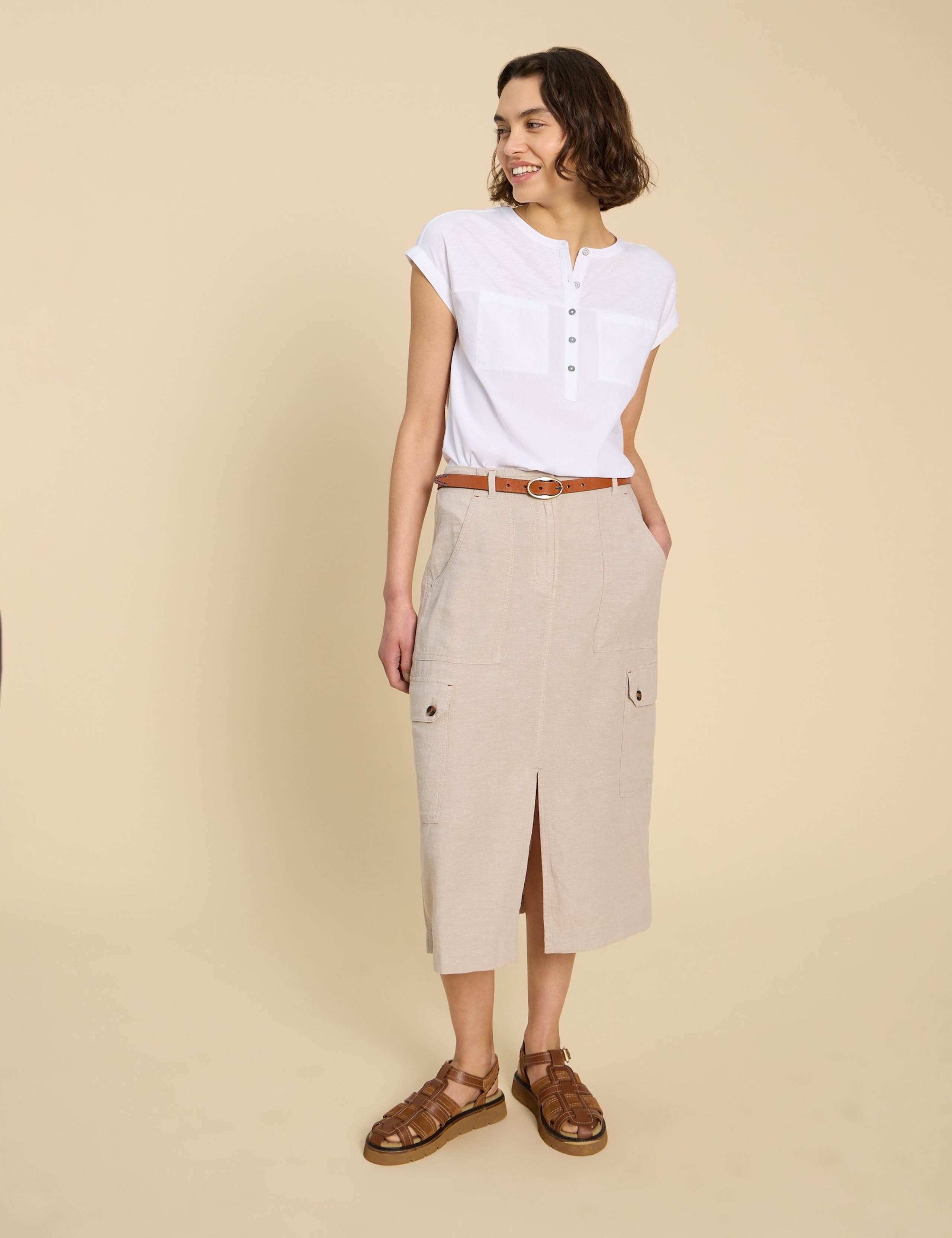 Pure Cotton Crew Neck Button Through Shirt 3 of 6