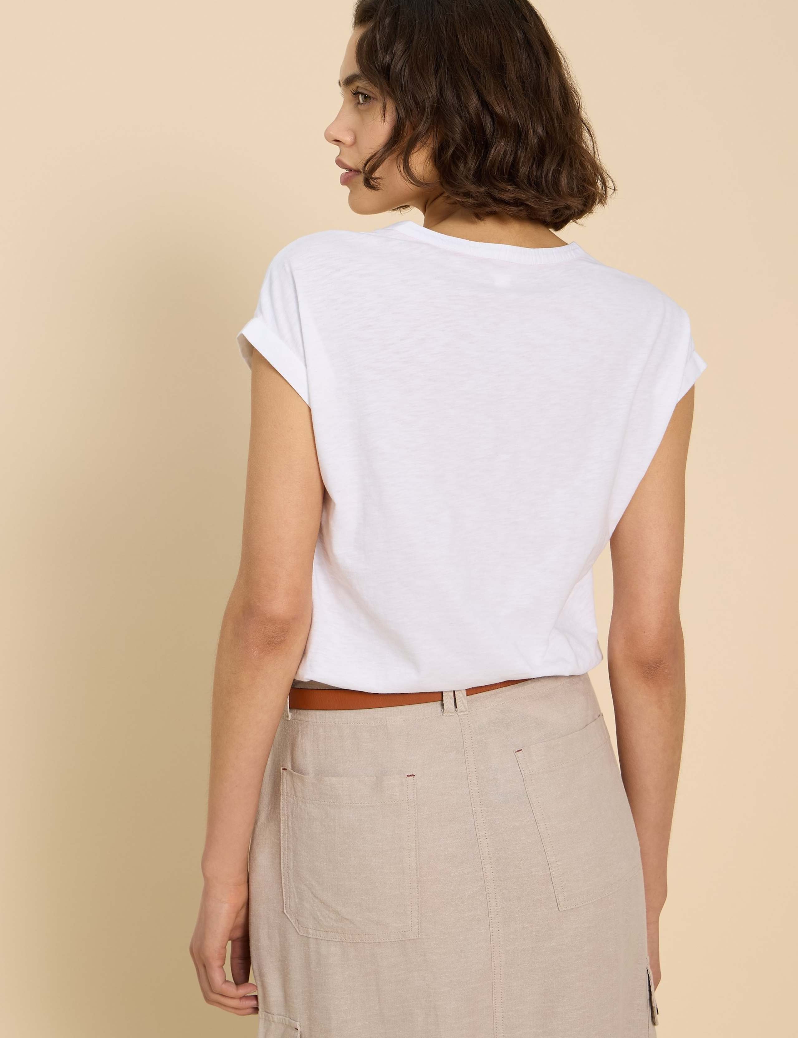Pure Cotton Crew Neck Button Through Shirt 4 of 6