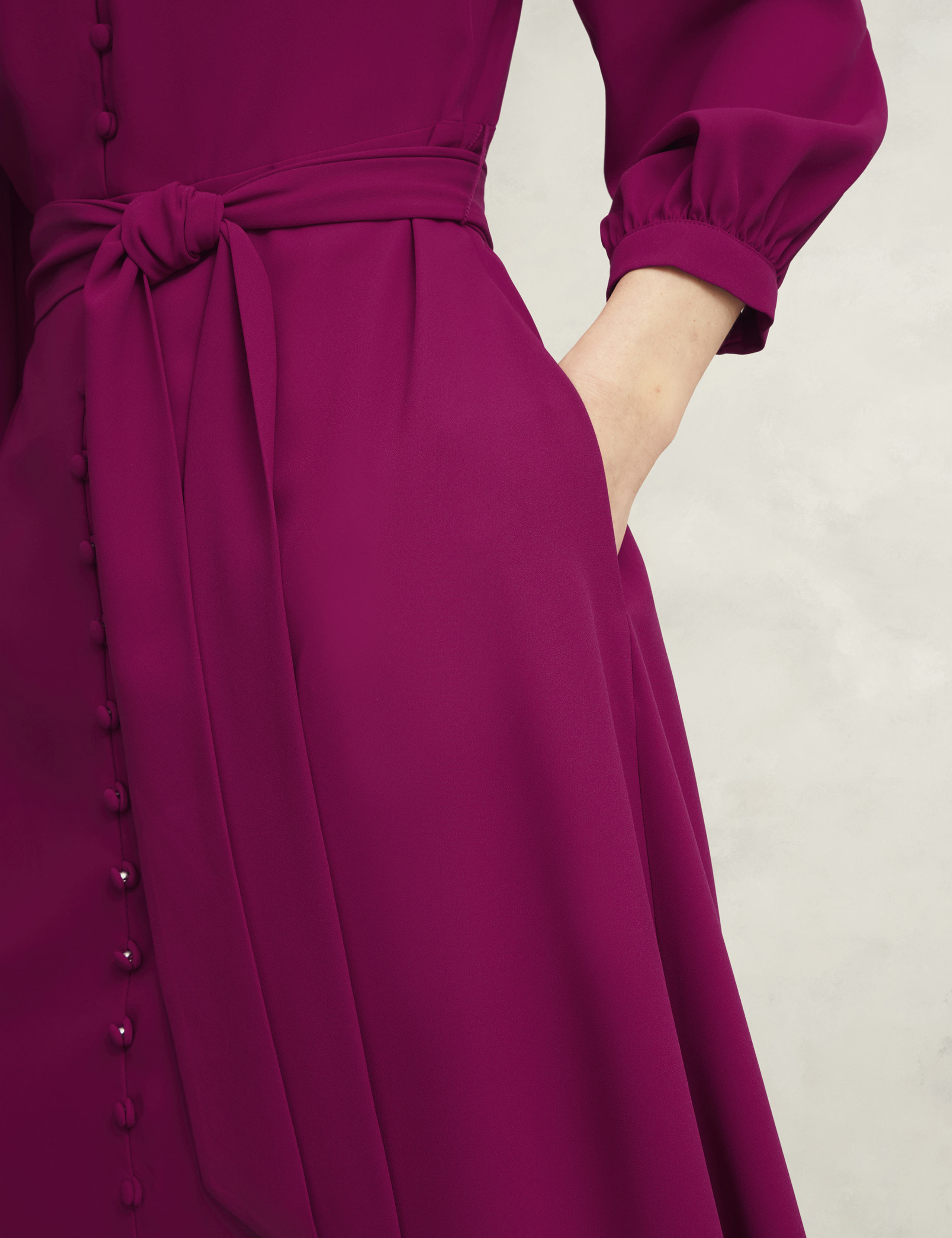 V-Neck Belted Midi Skater Dress 7 of 8