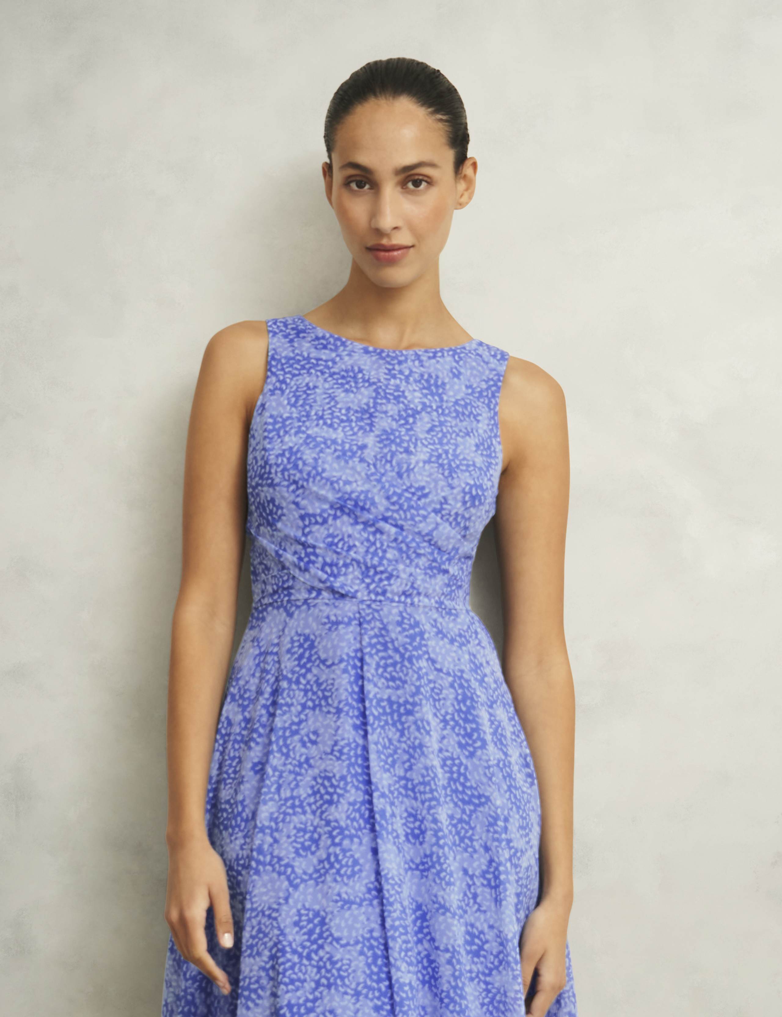 Printed Round Neck Midi Skater Dress 5 of 9