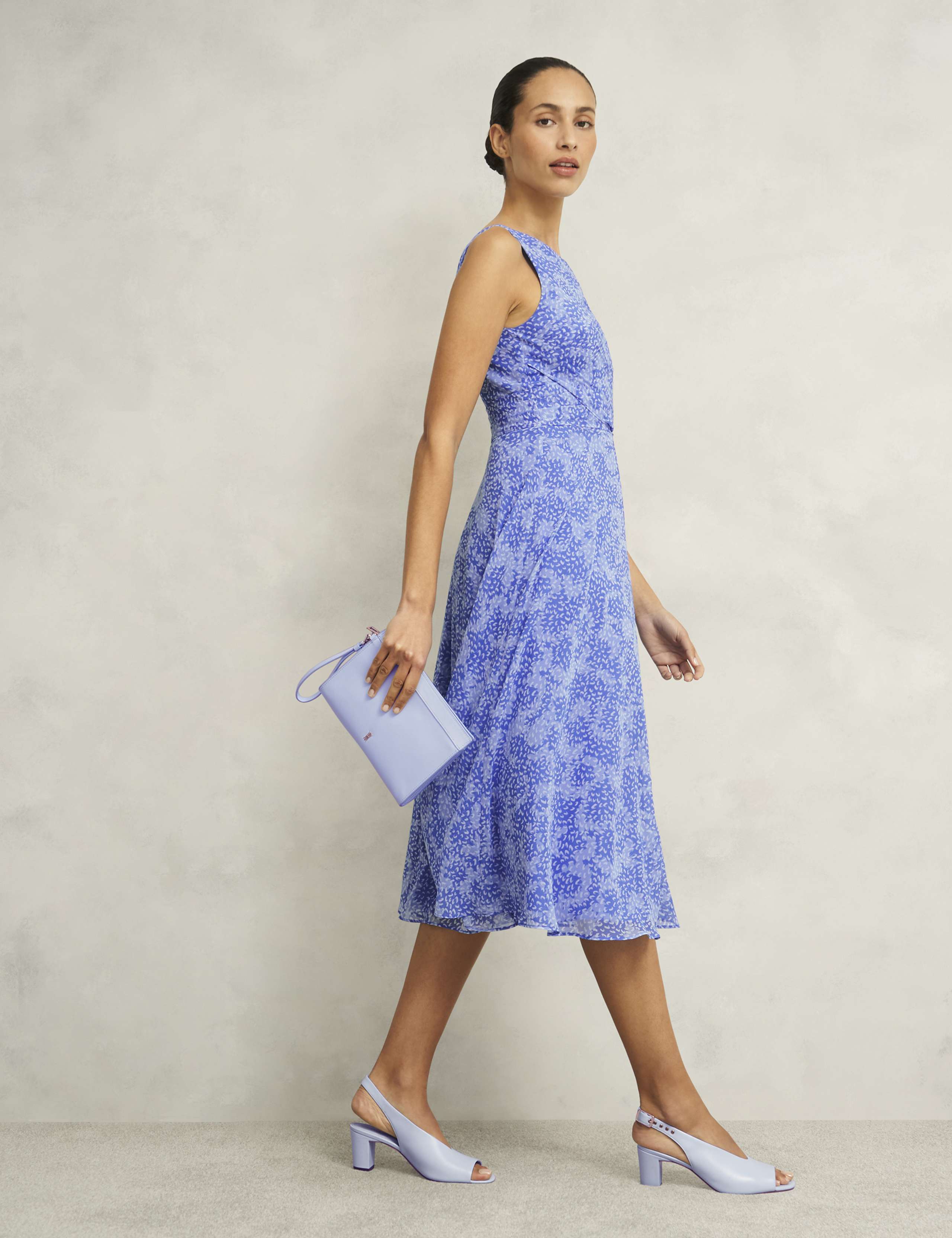 Printed Round Neck Midi Skater Dress 8 of 9