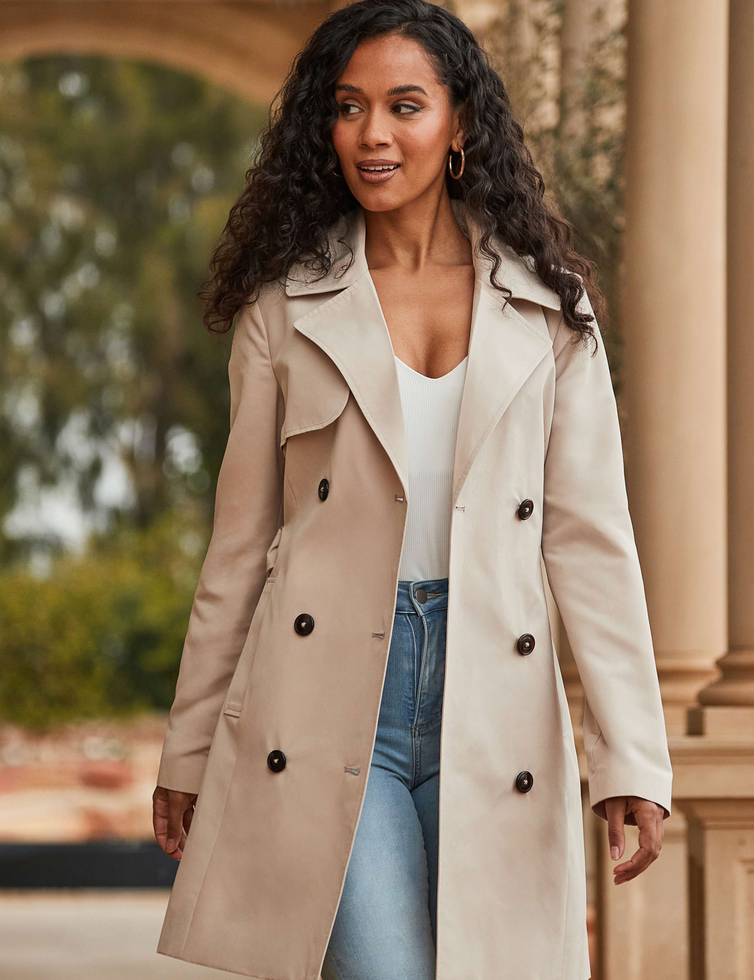 Double Breasted Longline Trench Coat 6 of 6