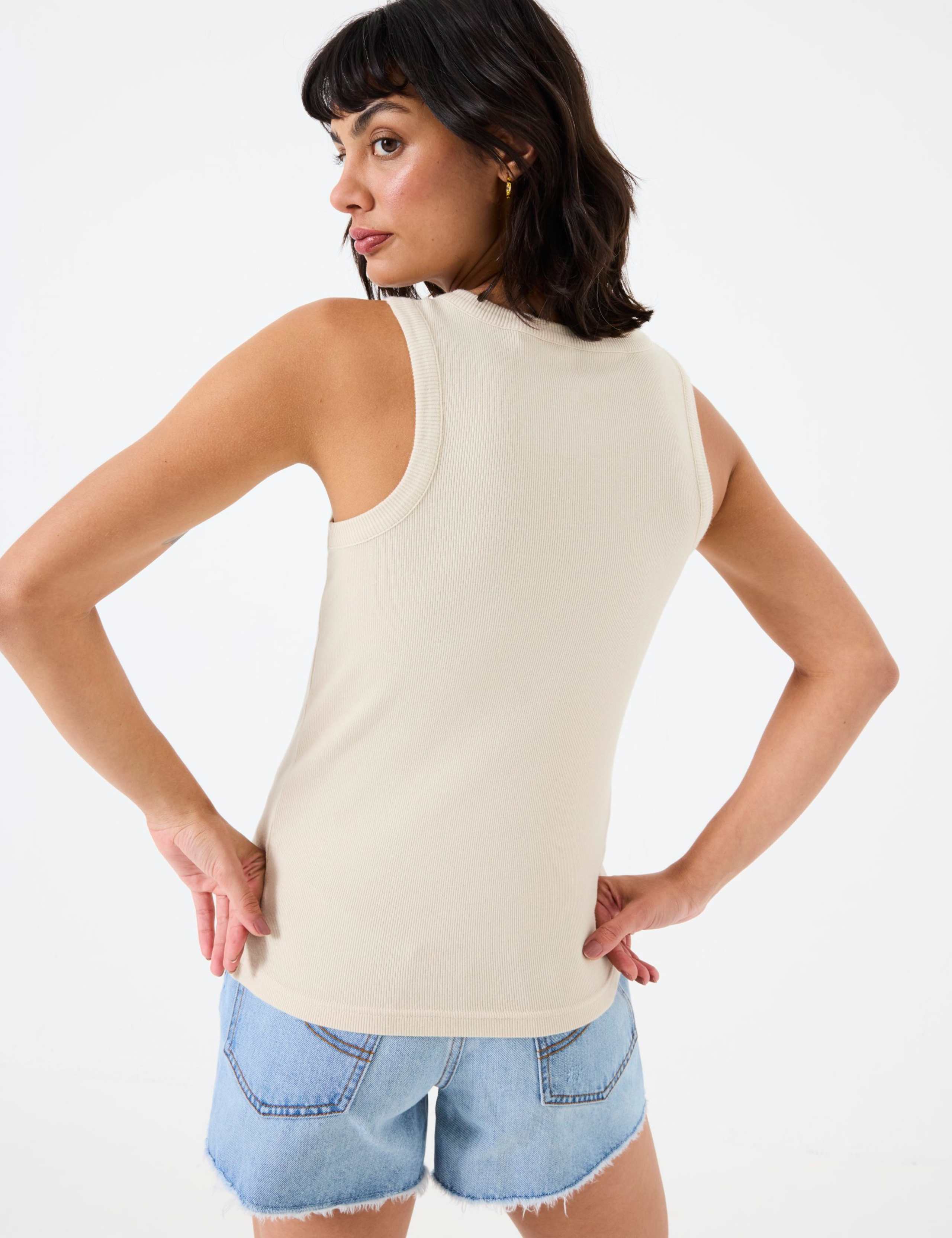 Cotton Rich Textured Ribbed Vest 3 of 5