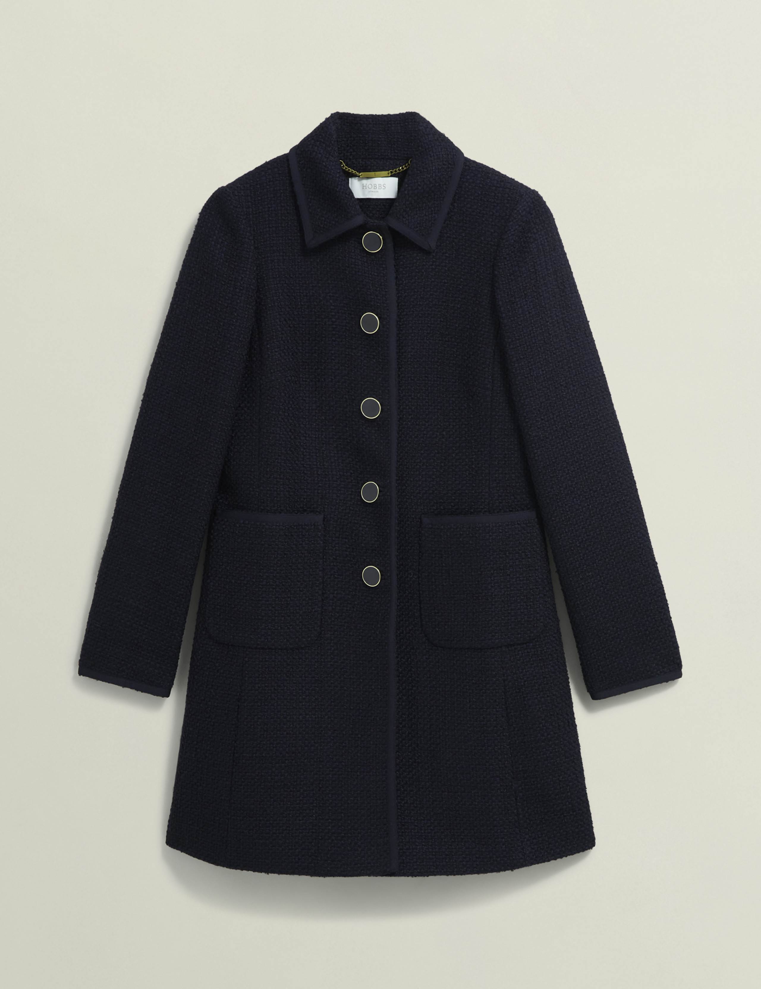 Tweed Longline Tailored Coat with Wool 2 of 6
