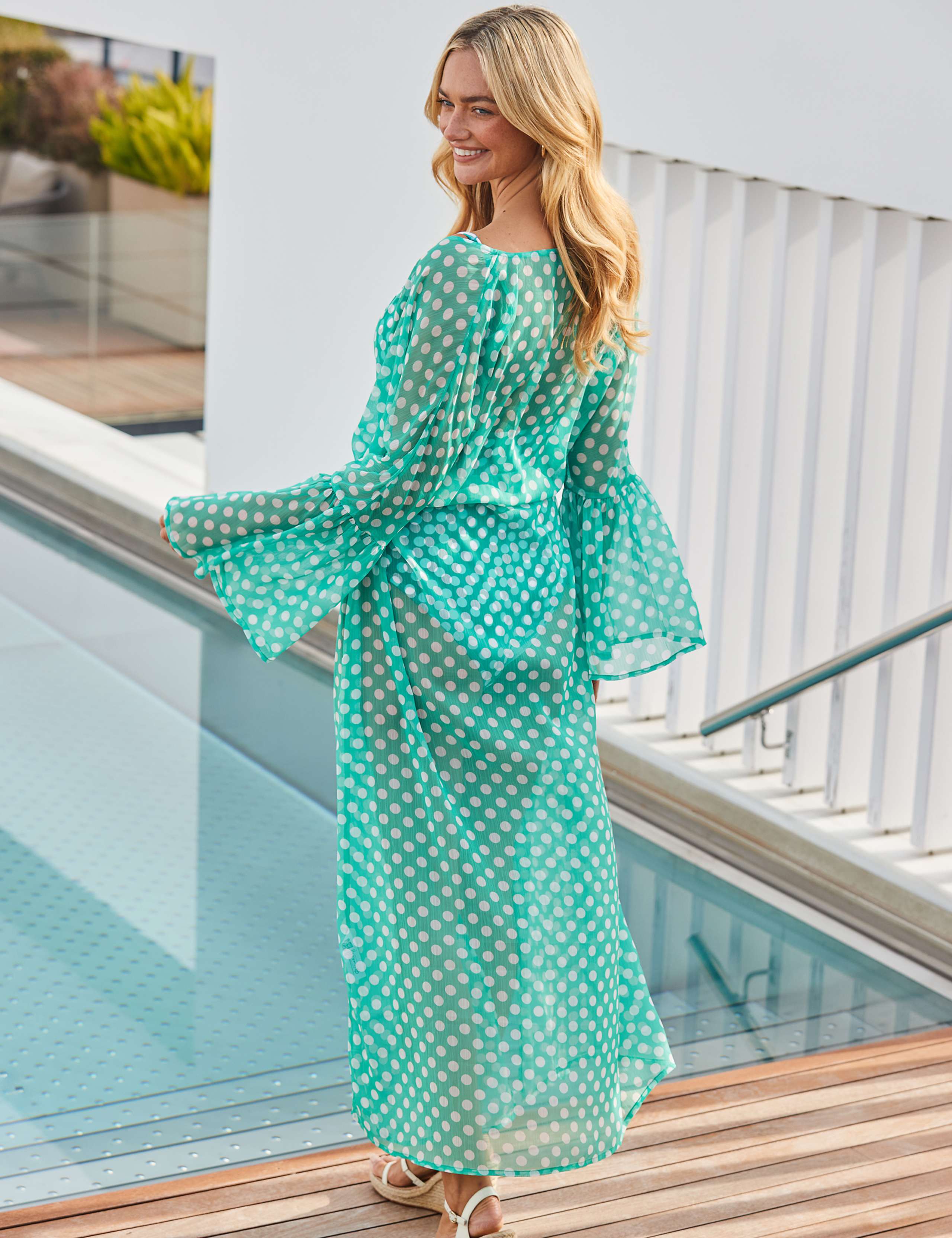 Polka Dot Maxi Kaftan 3 of 5