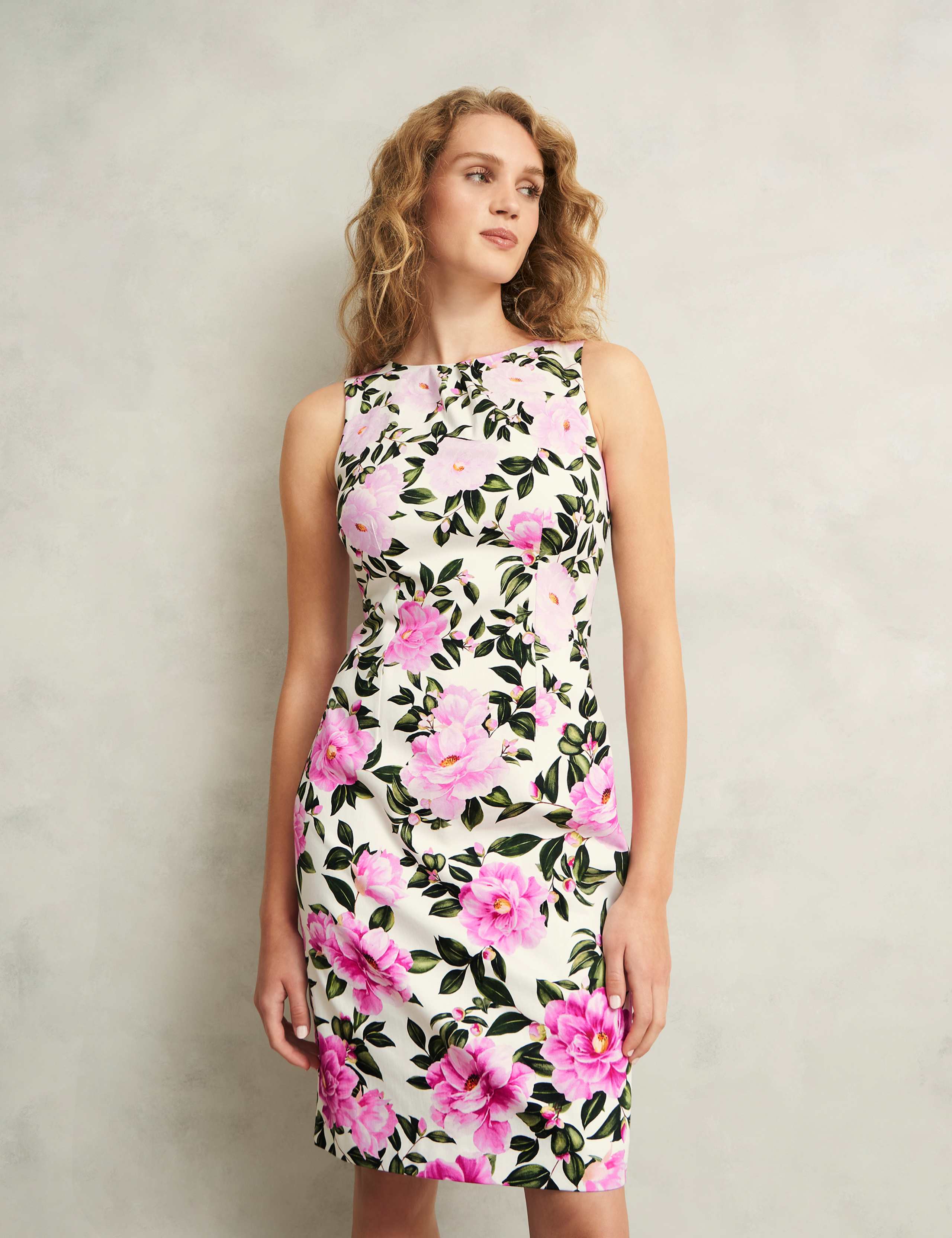 Cotton Rich Floral Column Shift Dress 5 of 7