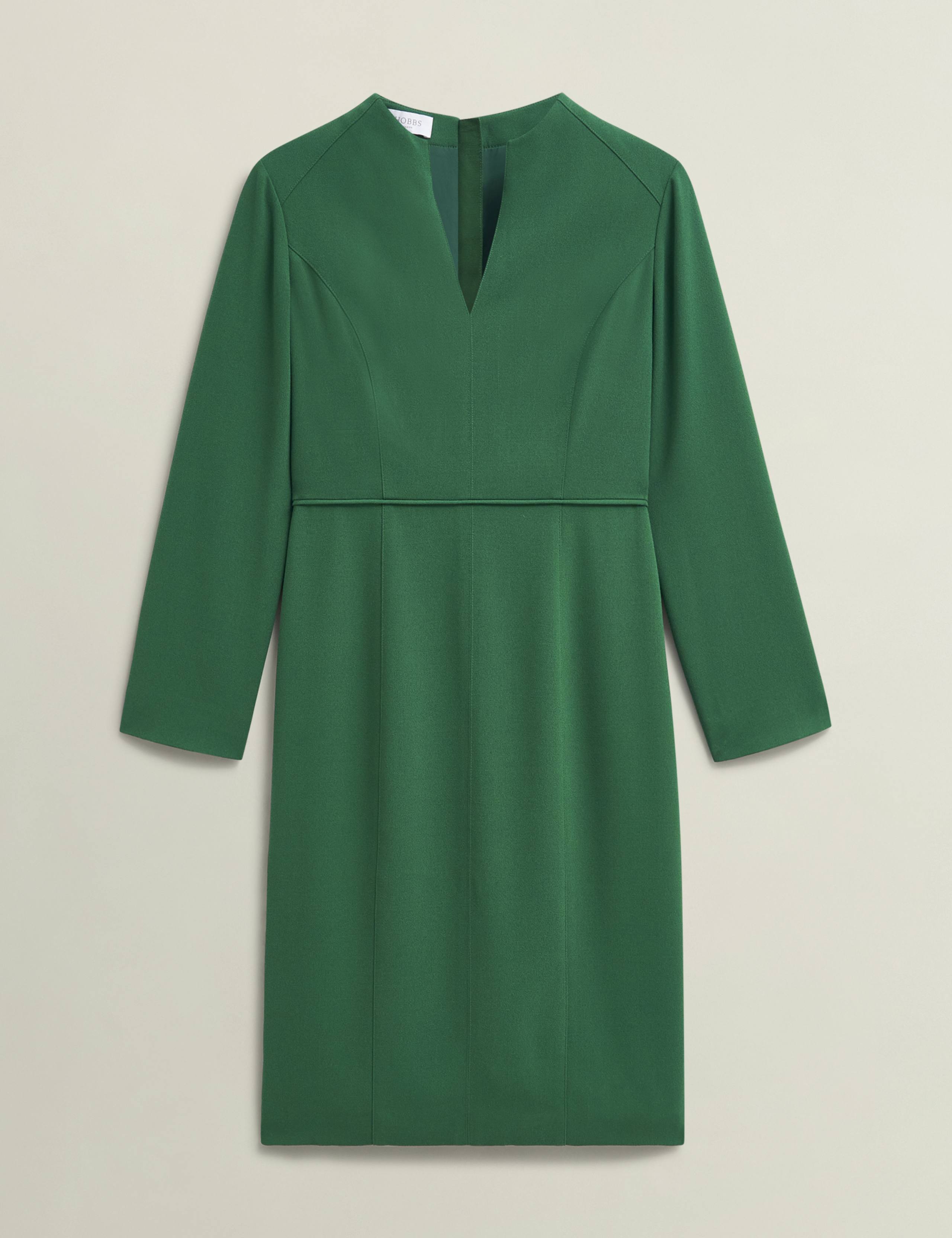V-Neck Knee Length Shift Dress 2 of 6