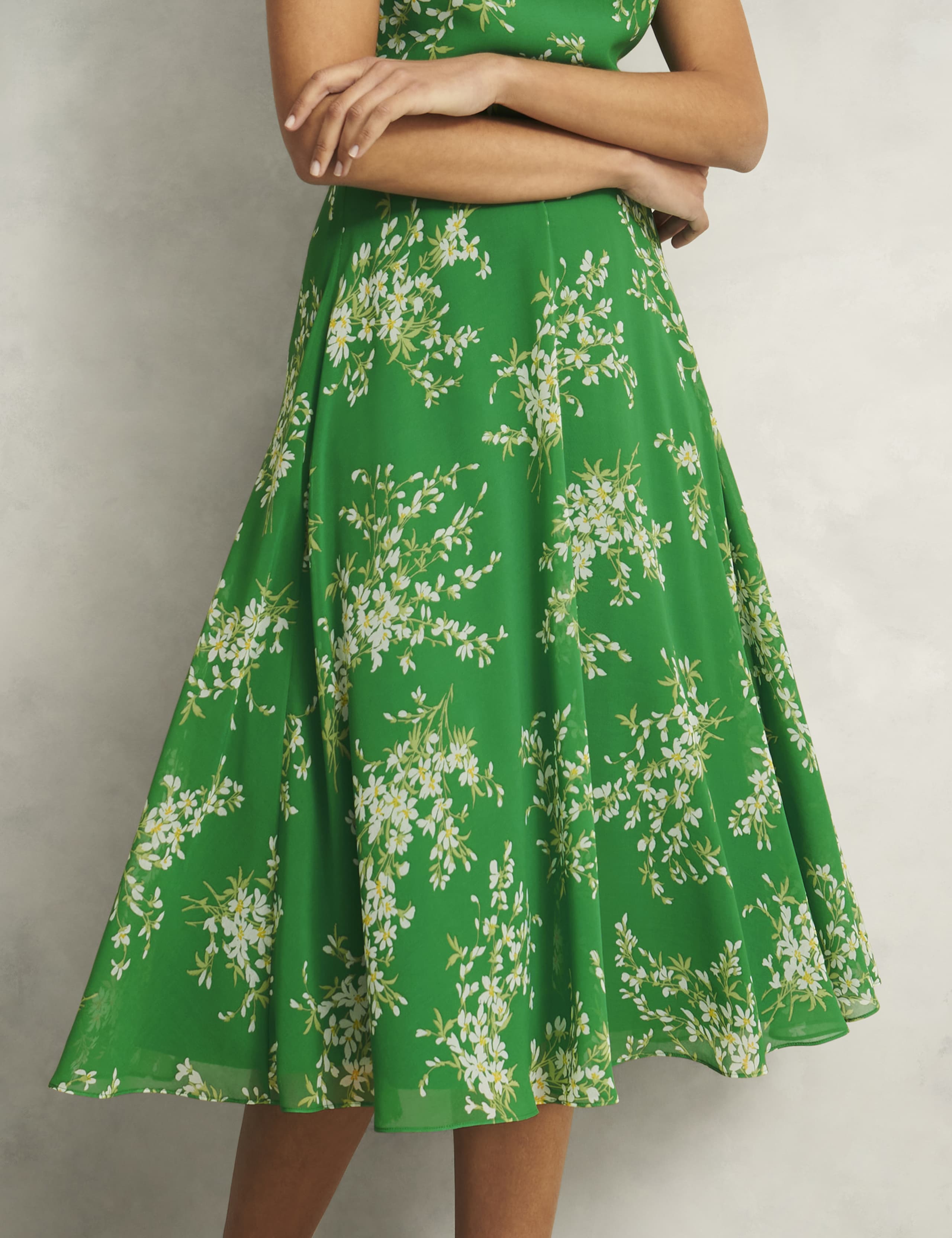 Carly Round Neck Floral Midi Skater Dress 6 of 9