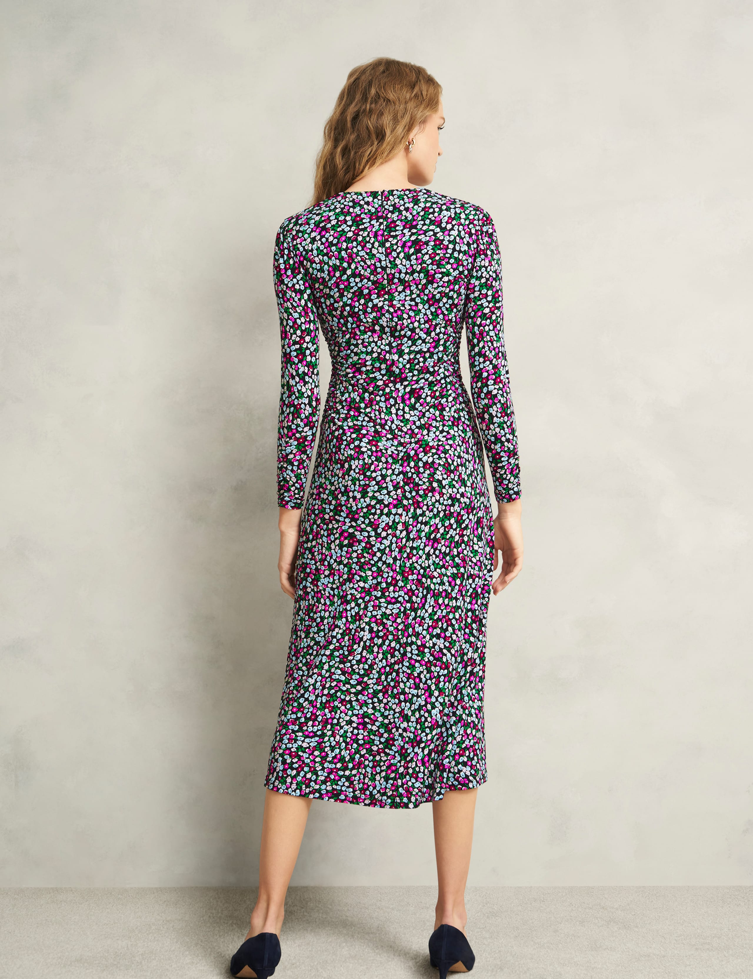 Jersey Floral Midi Skater Dress 4 of 7