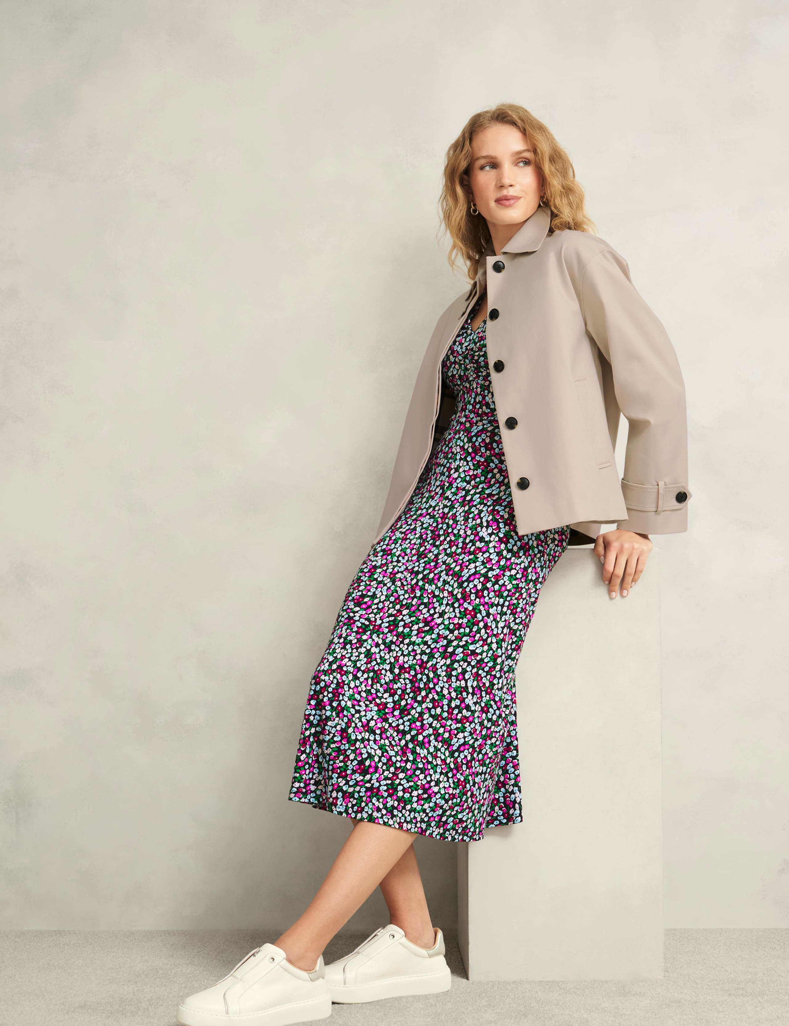 Jersey Floral Midi Skater Dress 5 of 7