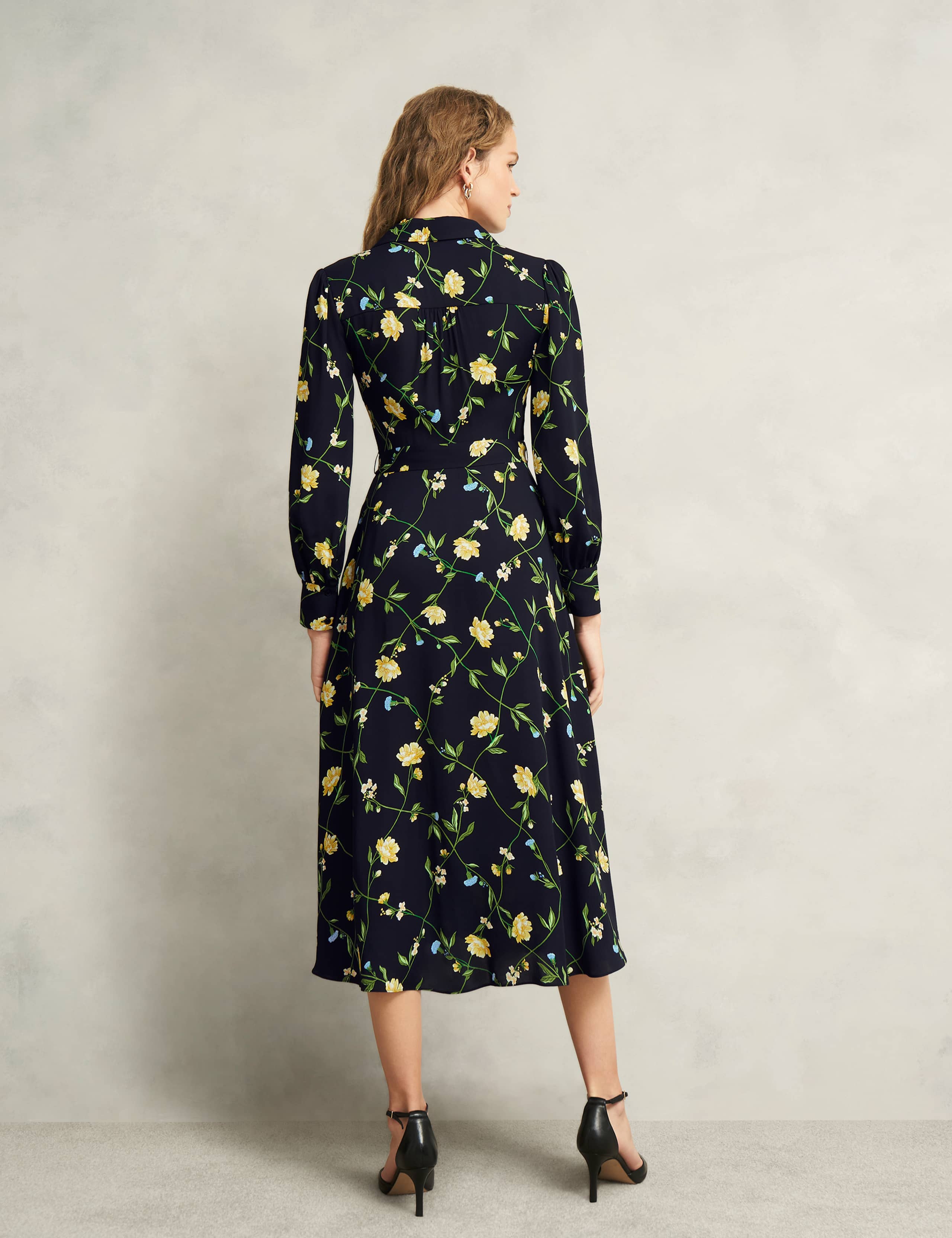 Button Through Tie Waist Midi Shirt Dress 4 of 10