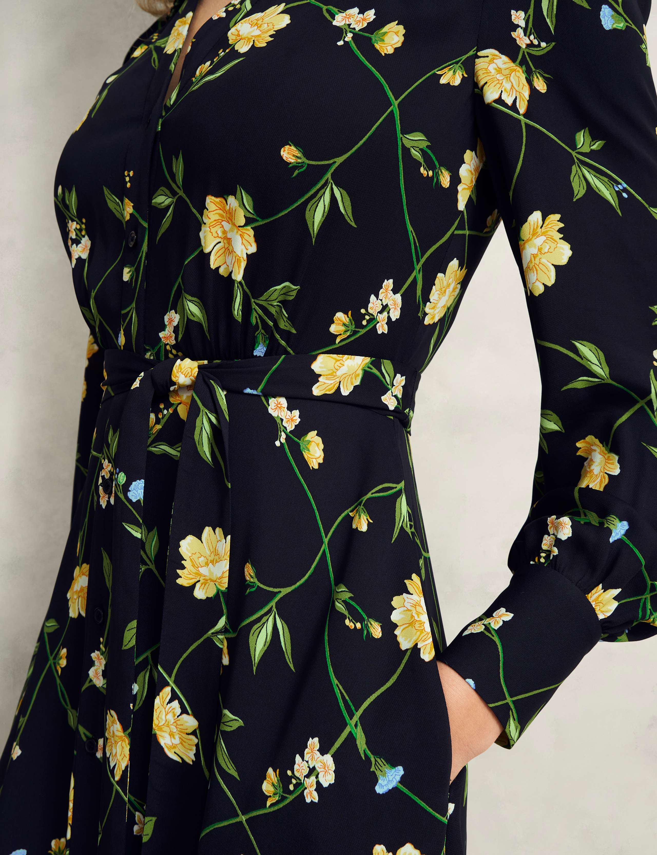 Button Through Tie Waist Midi Shirt Dress 6 of 10