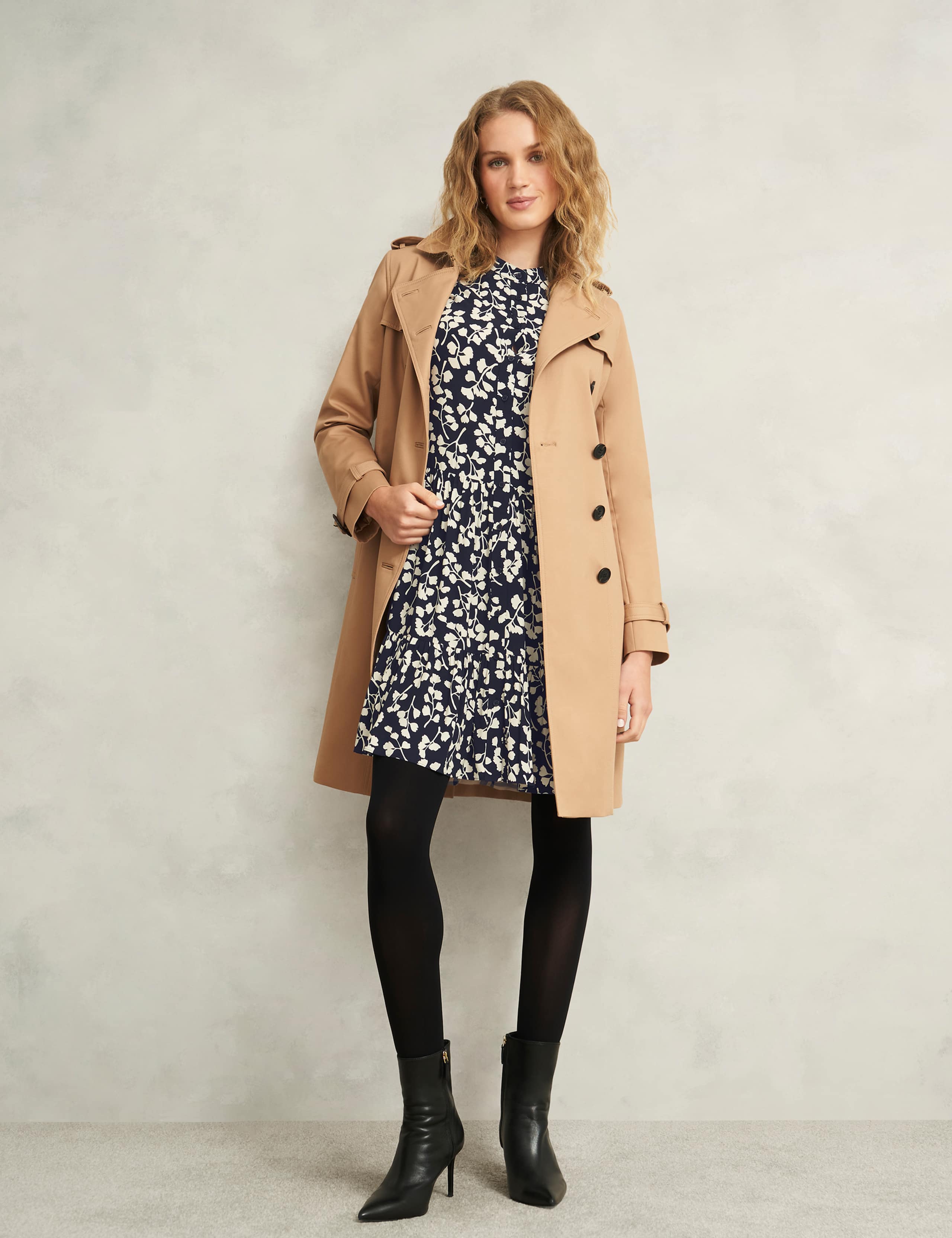 Leaf Print Crew Neck Mini Tiered Dress 8 of 10