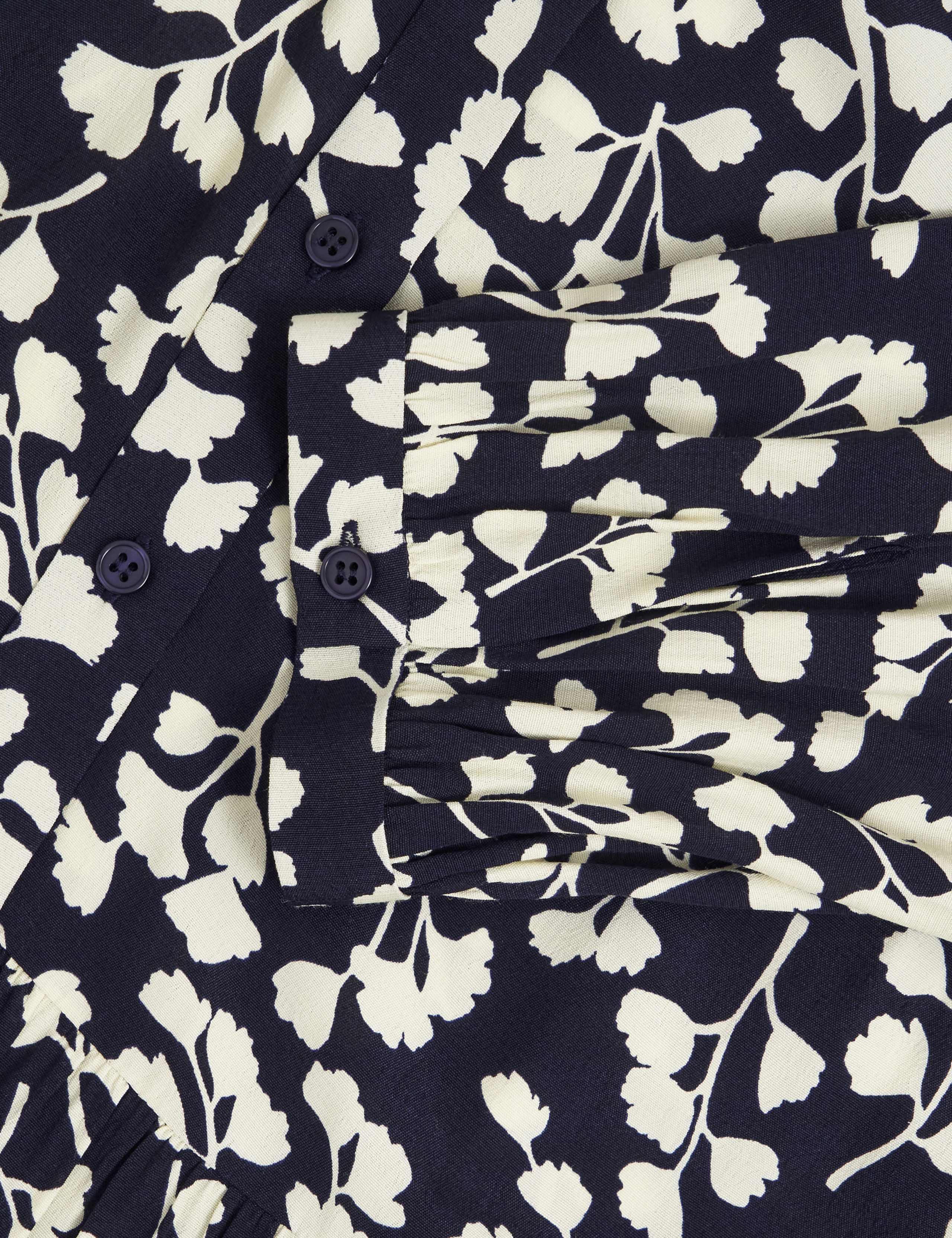 Leaf Print Crew Neck Mini Tiered Dress 10 of 10