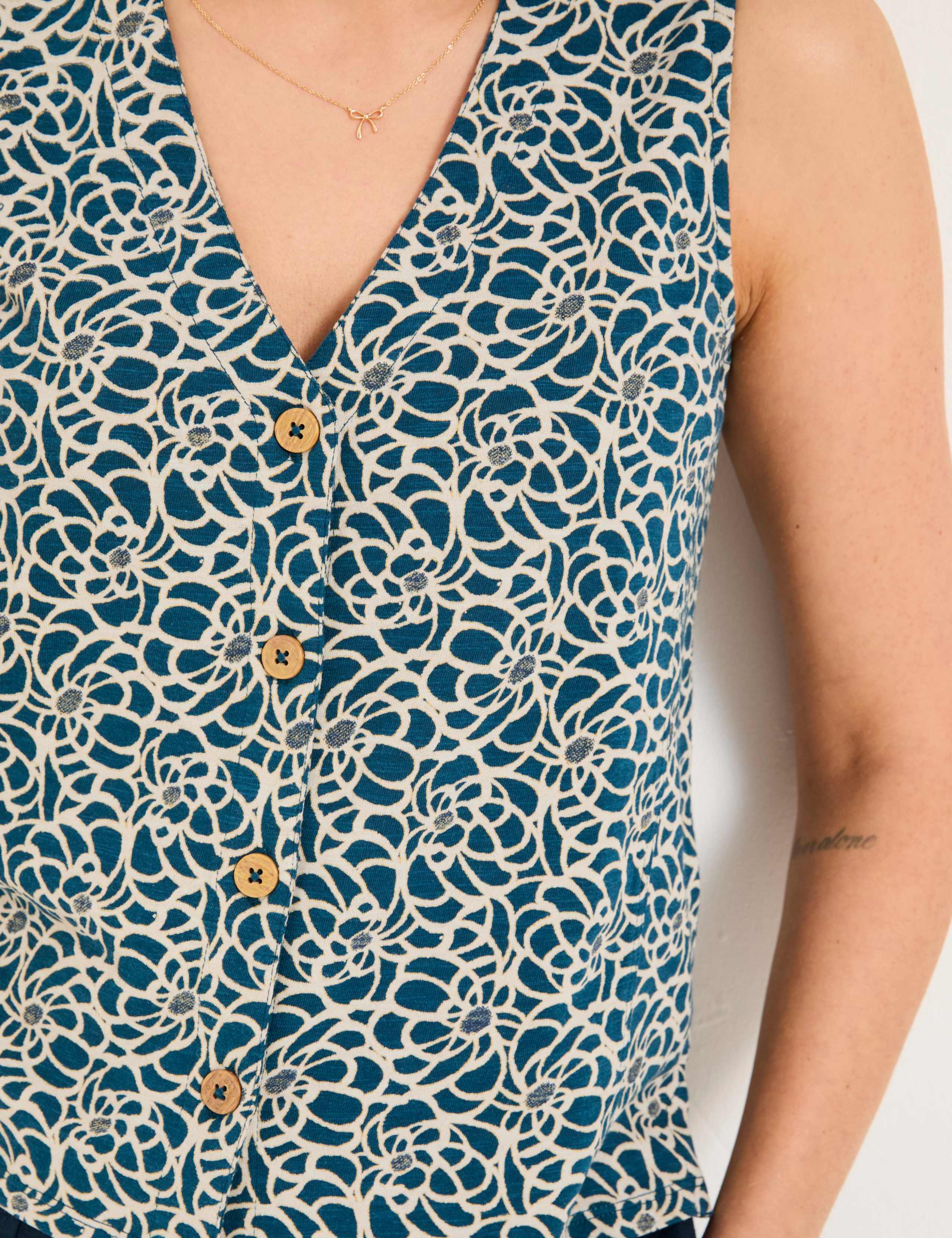 Cotton Rich Printed Waistcoat 6 of 6