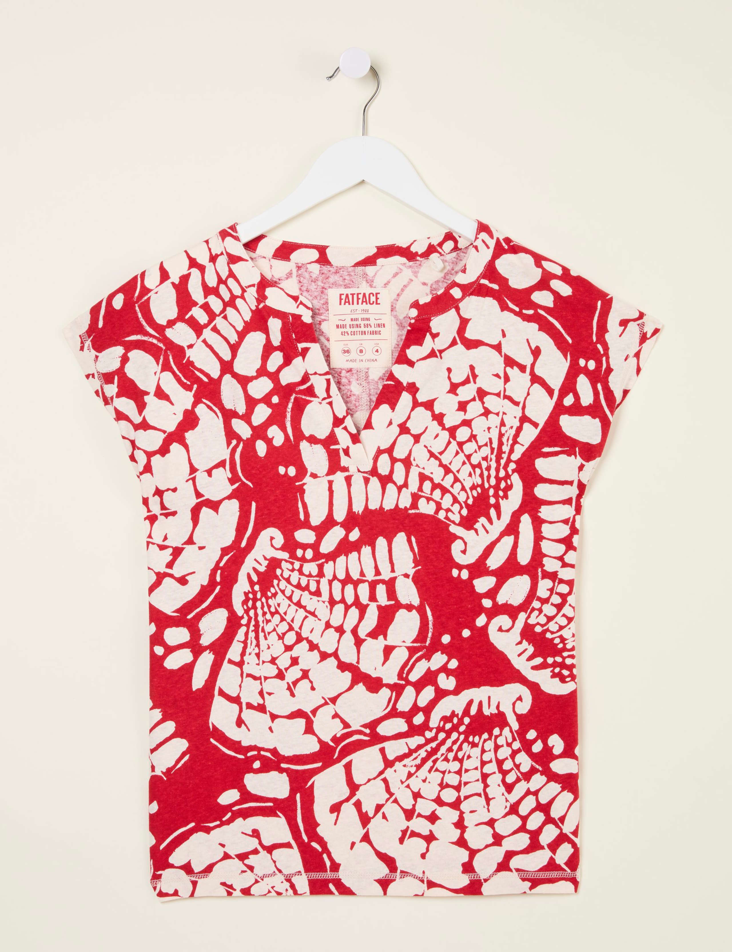 Linen Rich Printed V-Neck Top 2 of 5