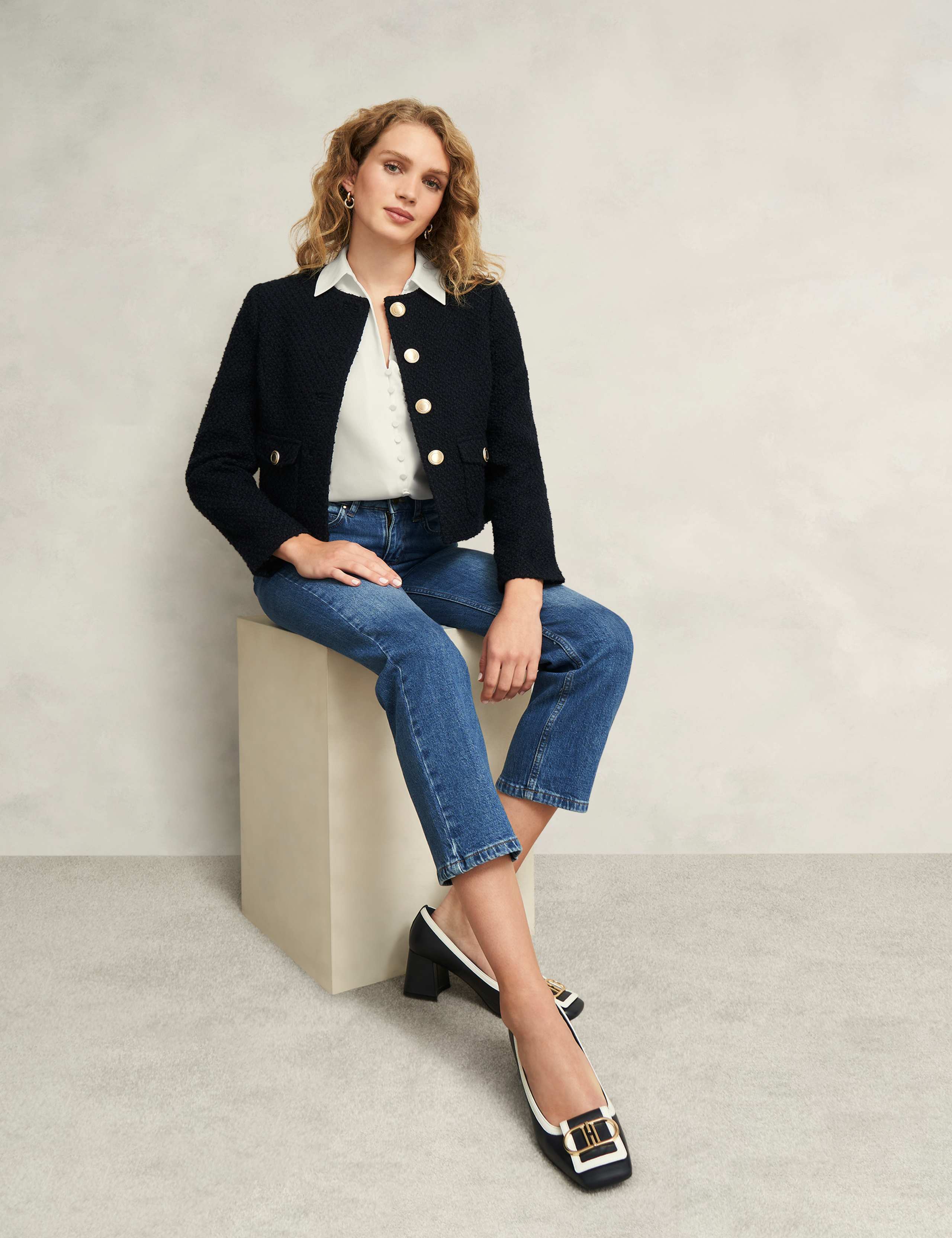 Collared Button Detail Blouson Sleeve Blouse 5 of 8