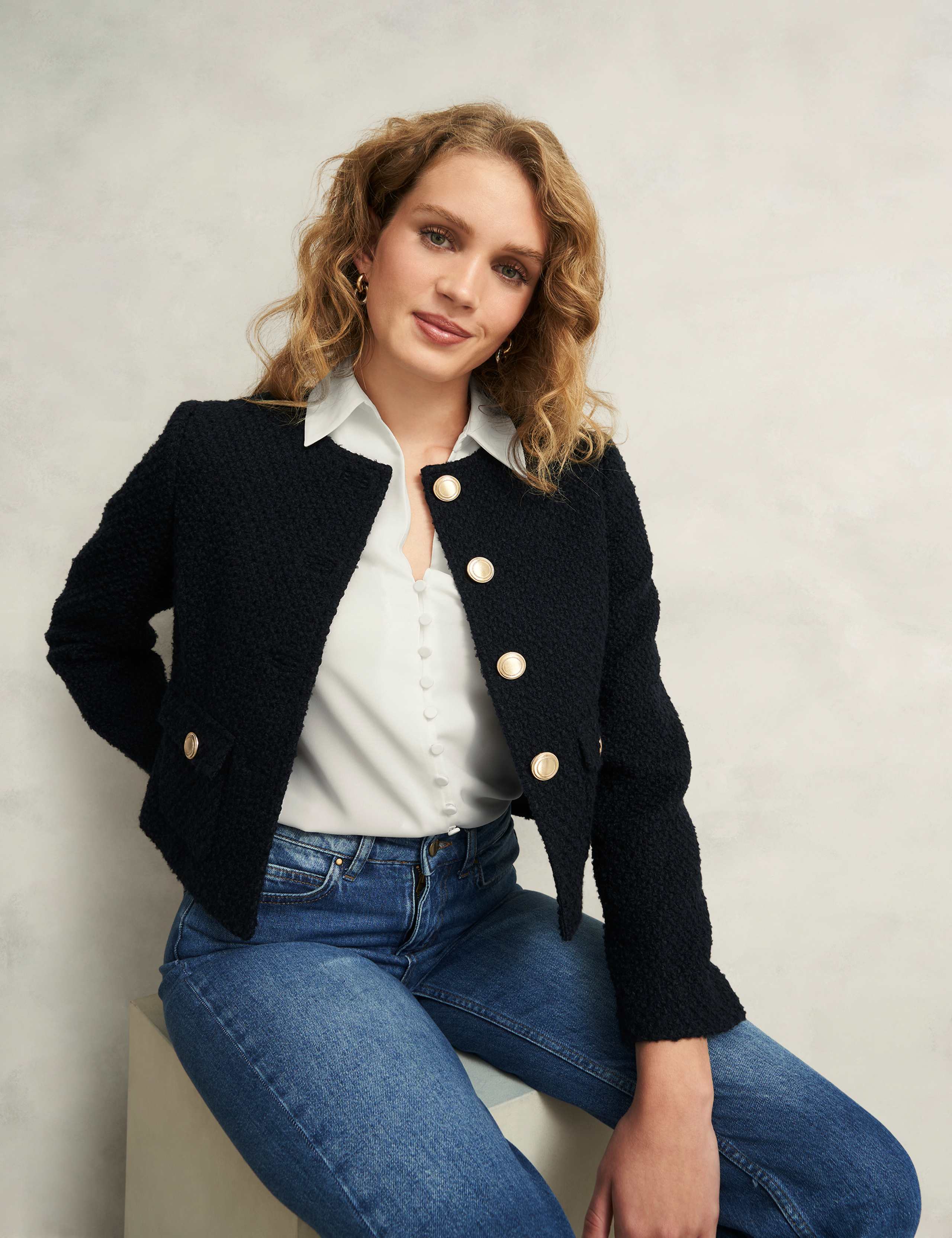 Collared Button Detail Blouson Sleeve Blouse 6 of 8