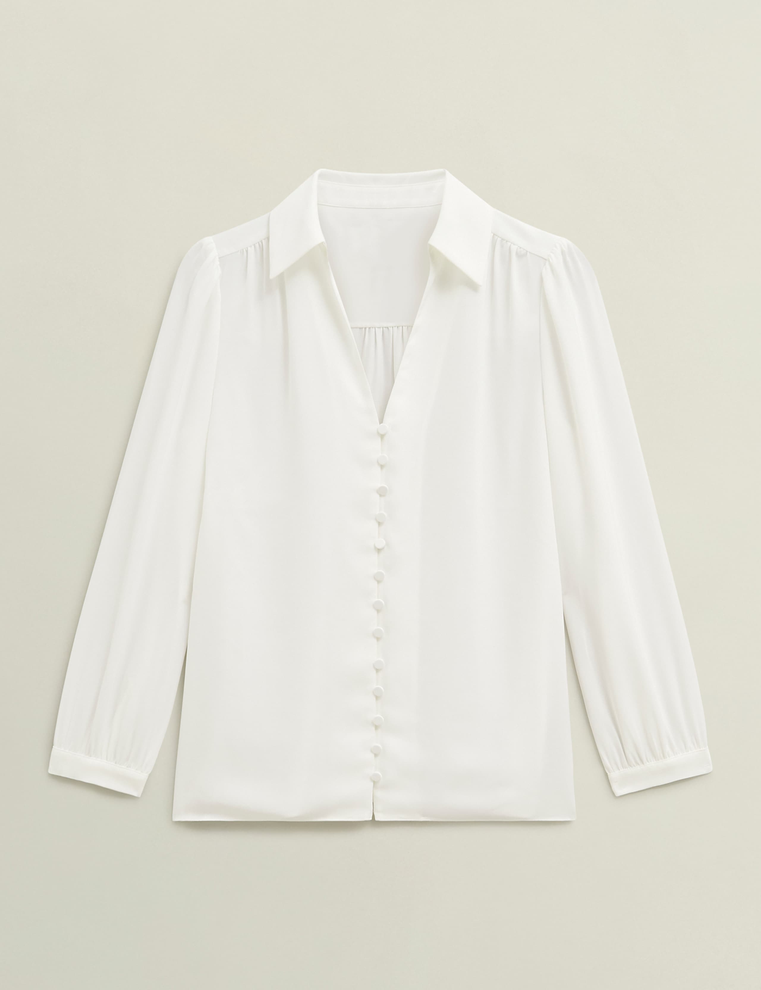 Collared Button Detail Blouson Sleeve Blouse 2 of 8
