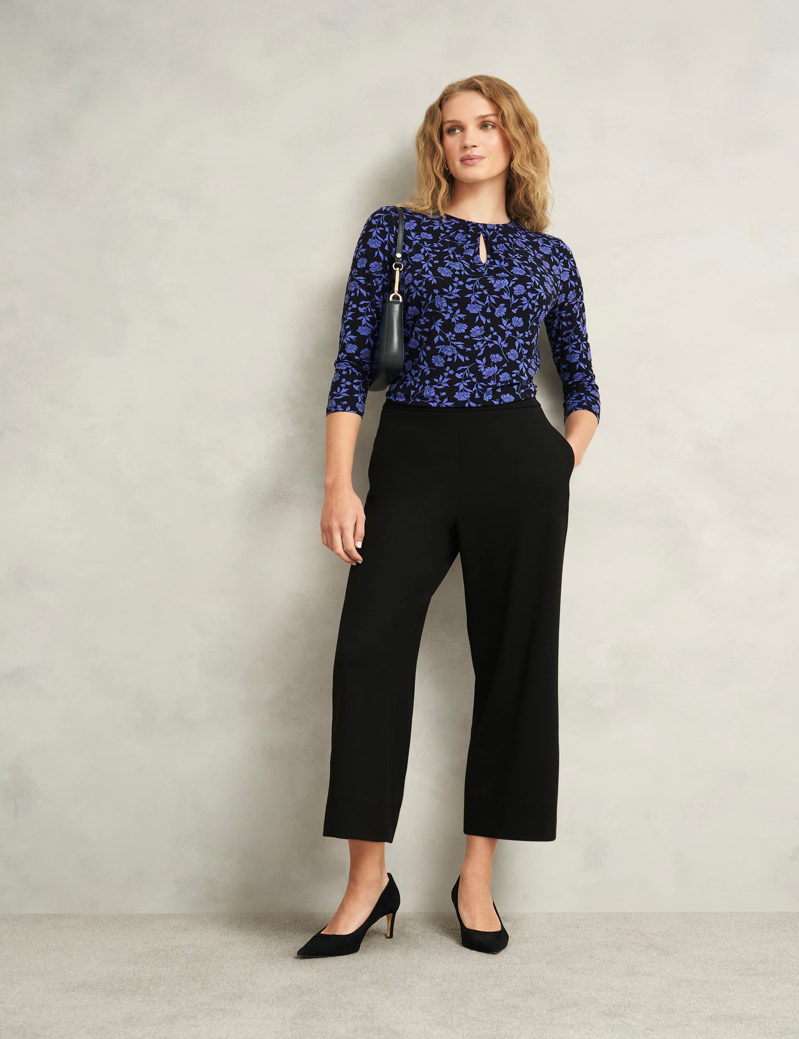 Jersey Floral Cut Out Keyhole Top 6 of 7