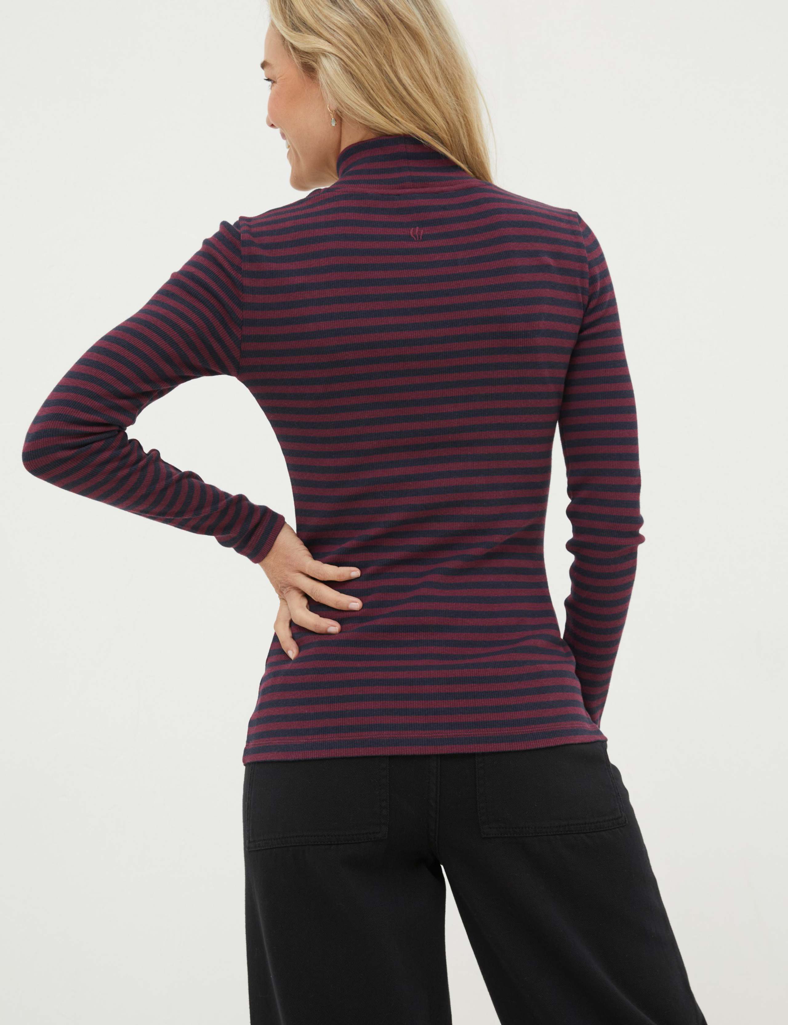 Modal Blend Striped Ribbed Top 2 of 4