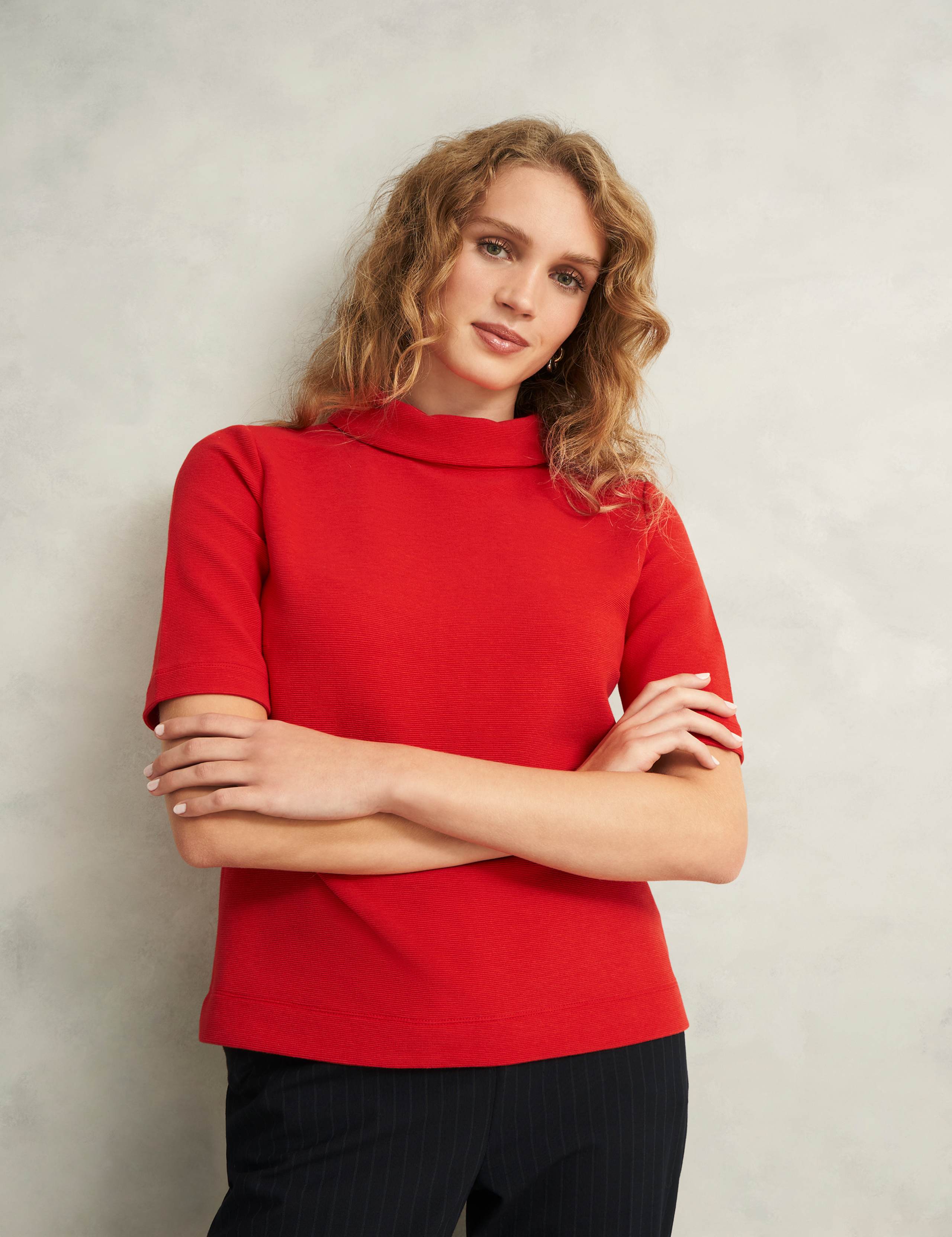 Cotton Blend Roll Neck Top 3 of 7