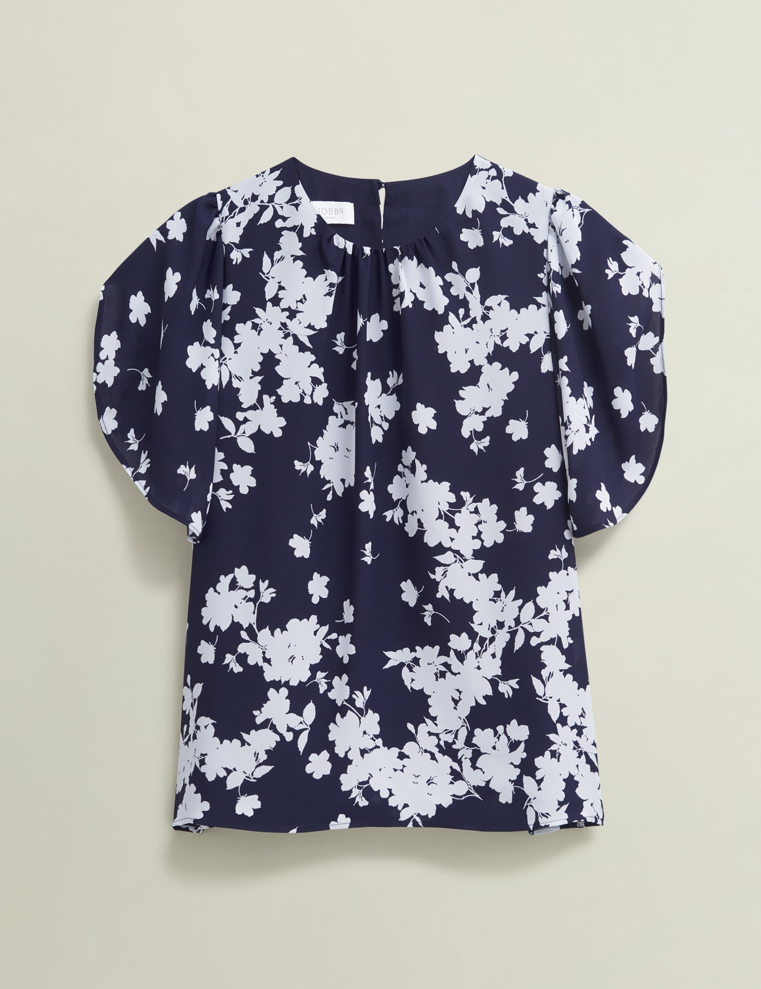 Chiffon Floral Crew Neck Top 2 of 7