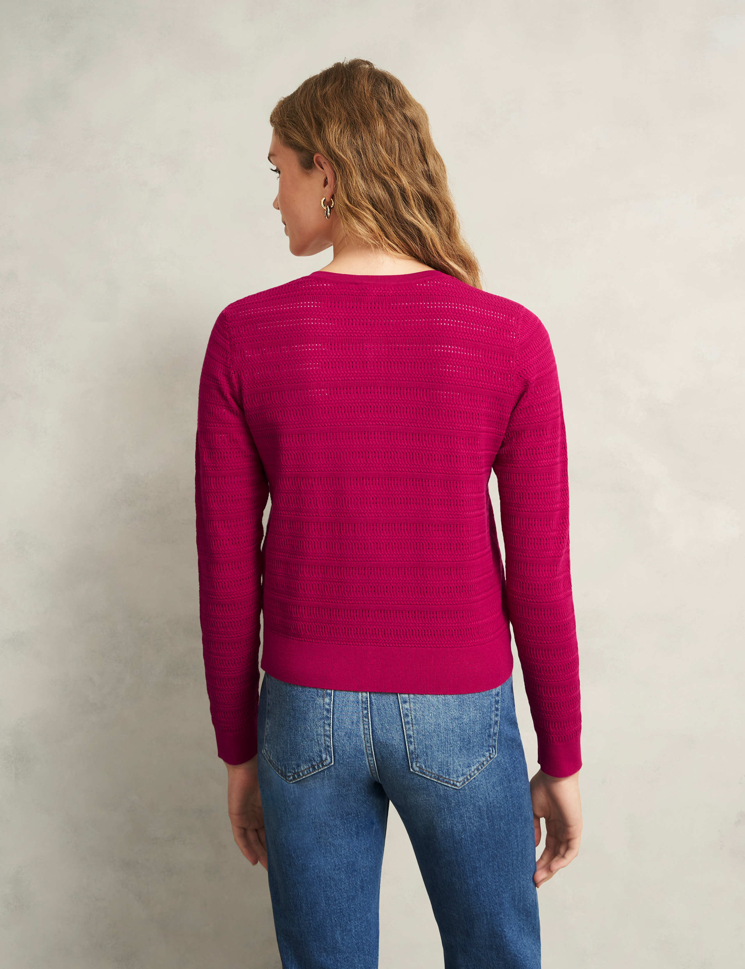Textured Crew Neck Button Front Cardigan 4 of 7