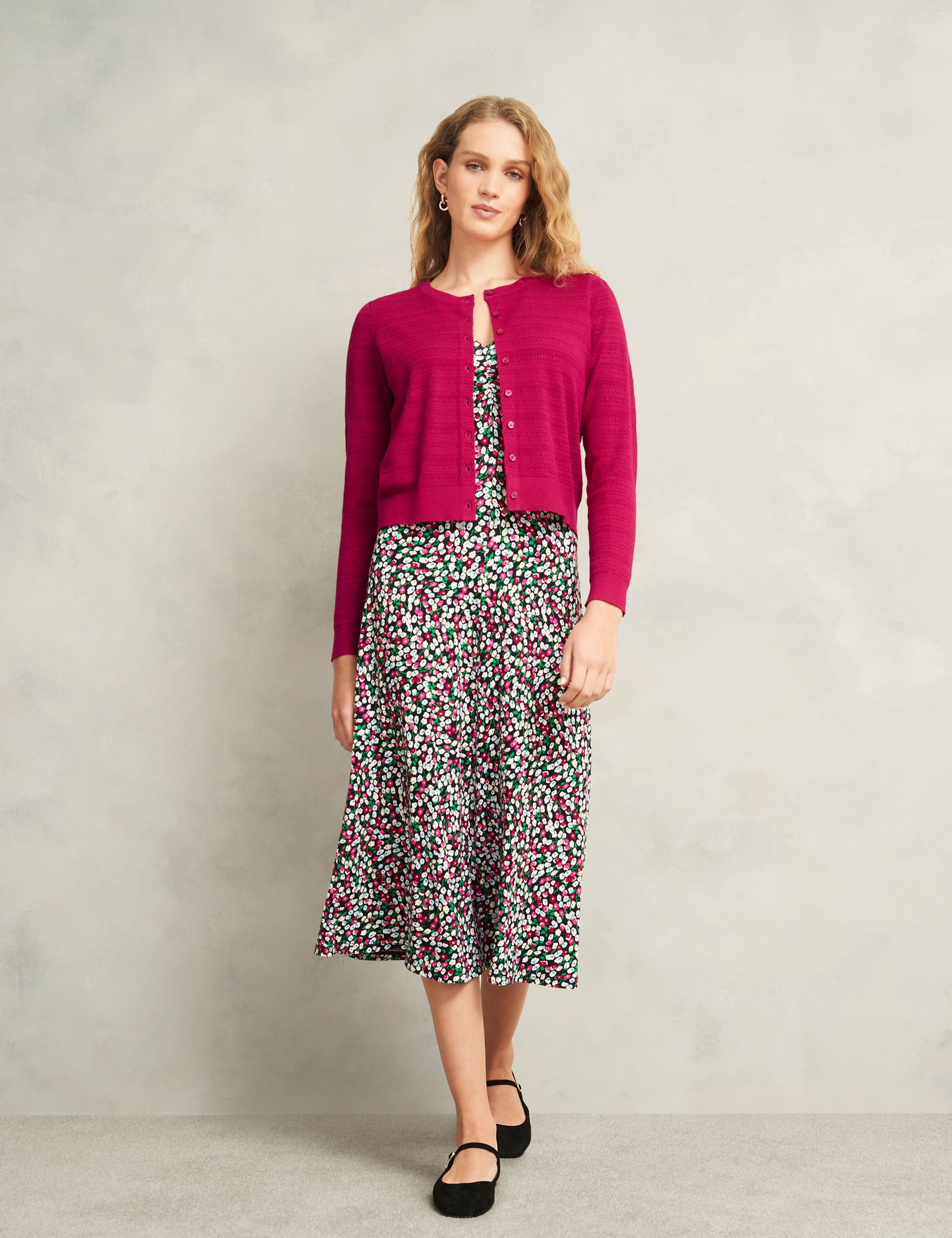Textured Crew Neck Button Front Cardigan 6 of 7