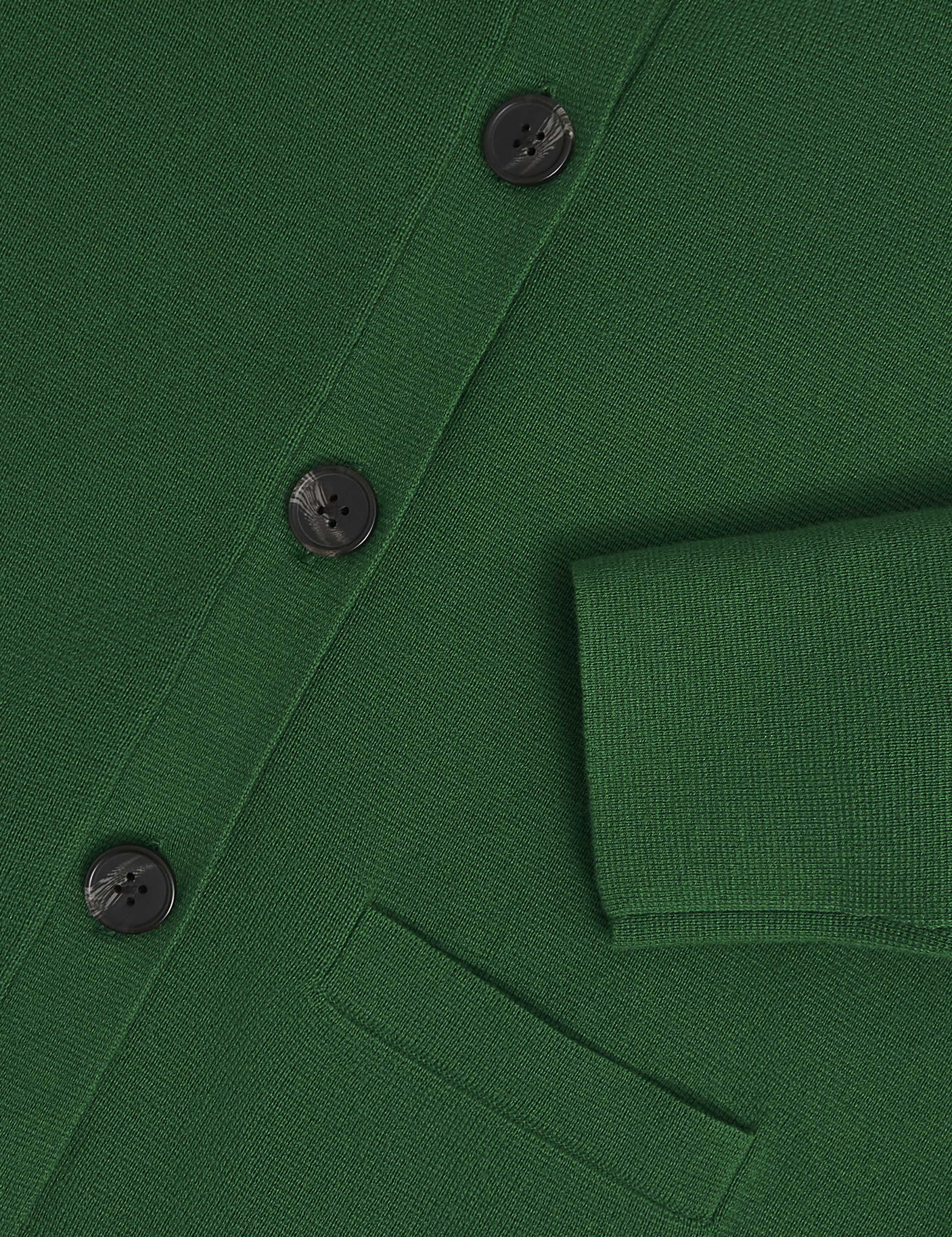 Merino Wool Blend Collared Knitted Jacket 8 of 9