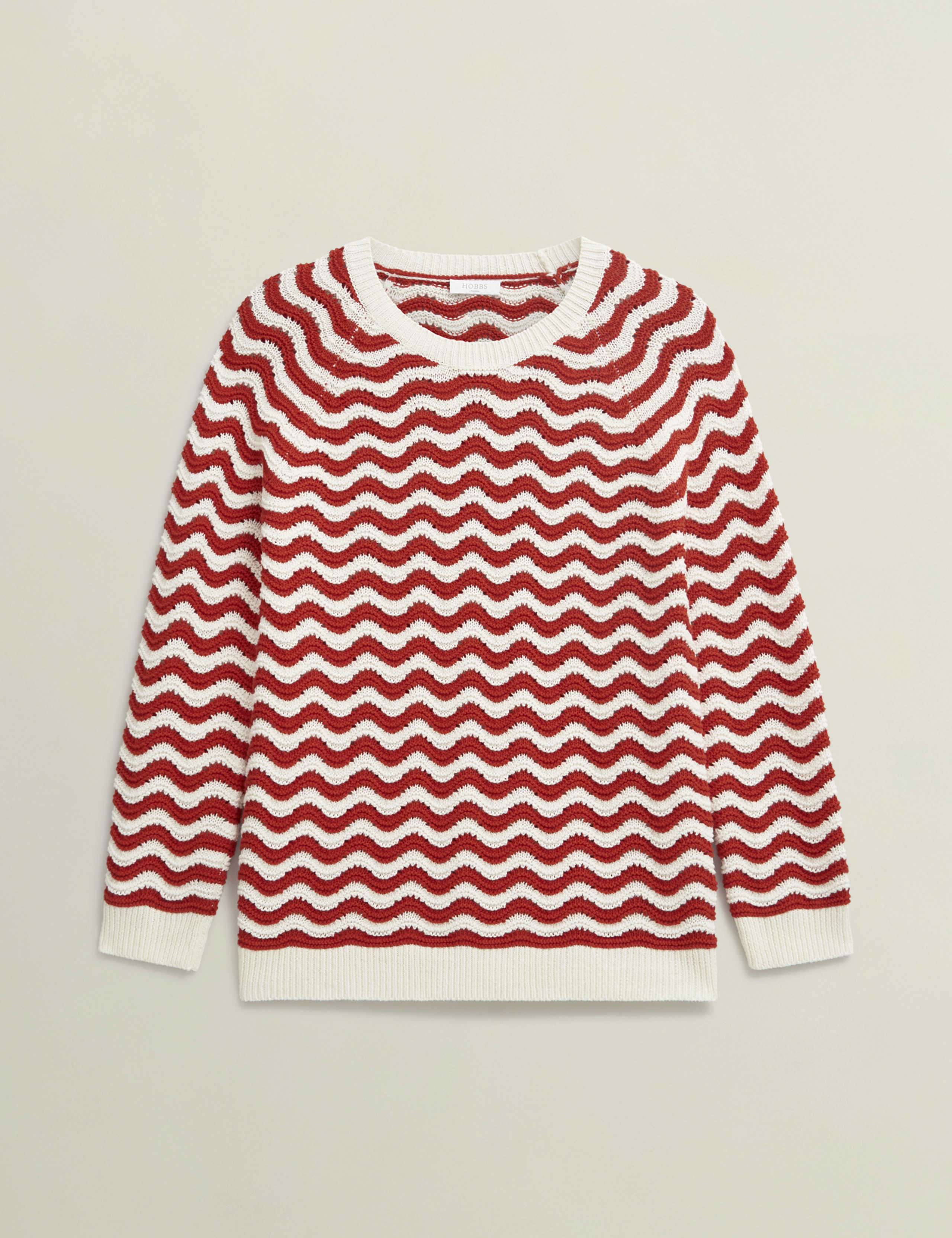 Pure Cotton Wavy Striped Jumper 2 of 7