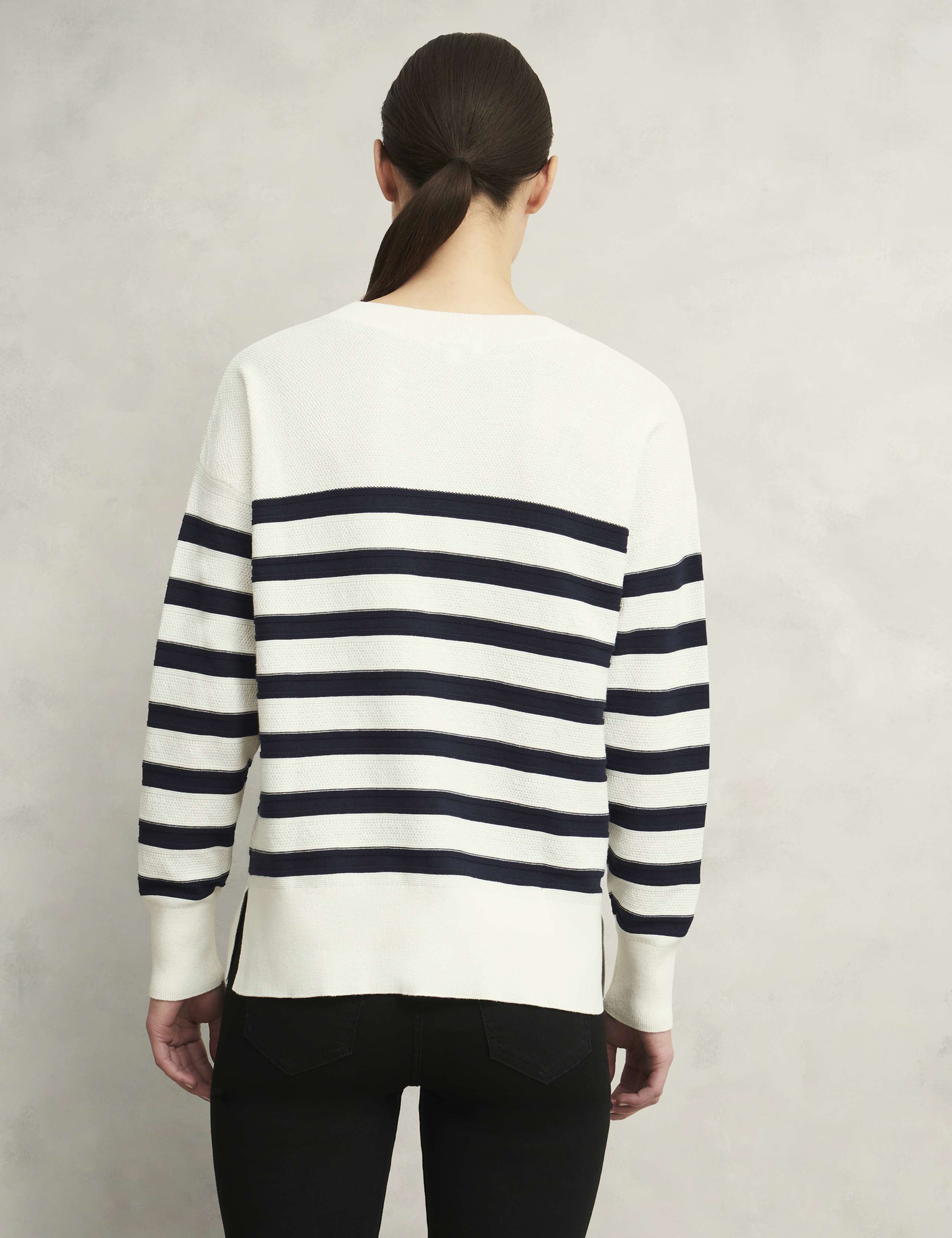Pure Cotton Textured Striped Jumper 4 of 8
