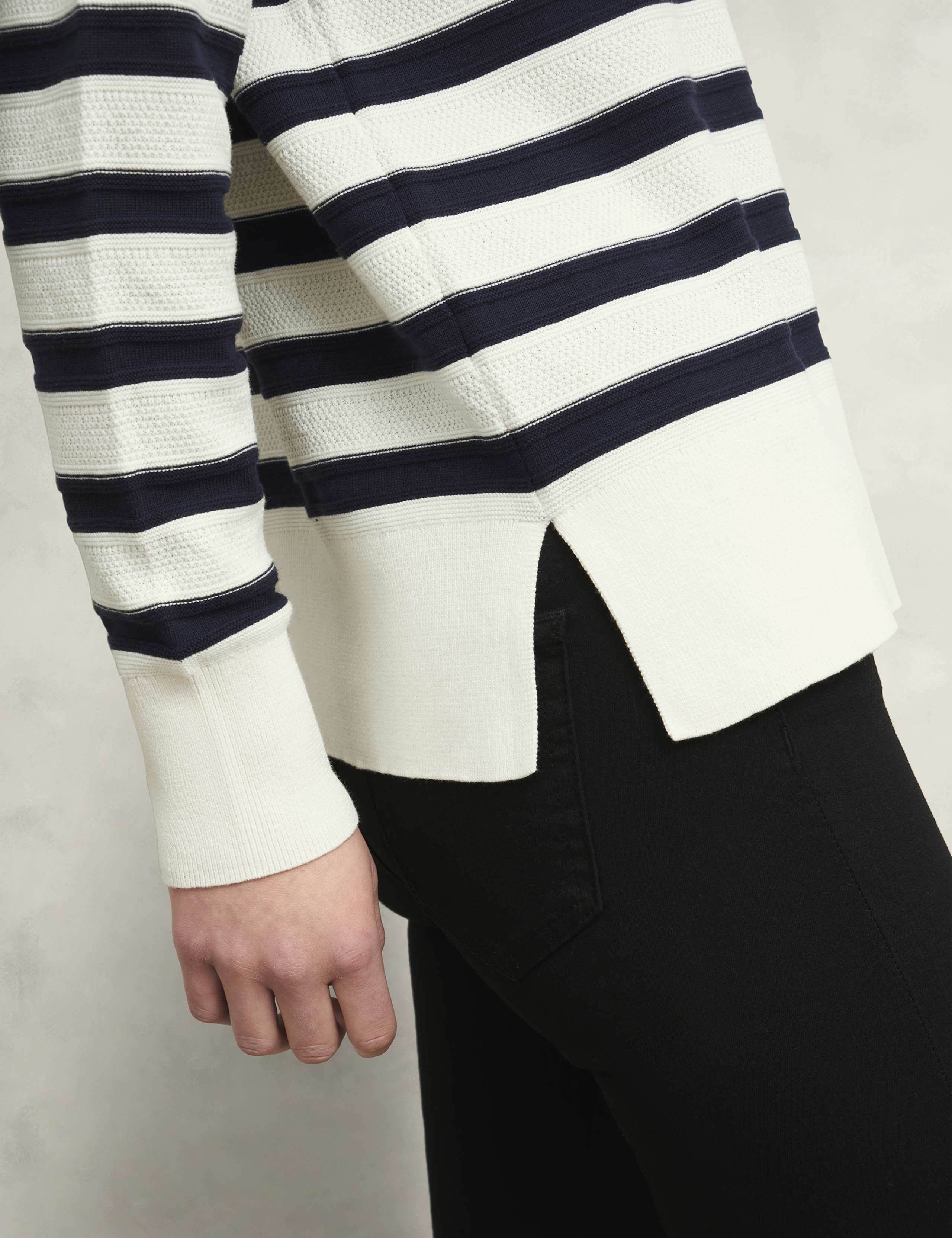 Pure Cotton Textured Striped Jumper 6 of 8