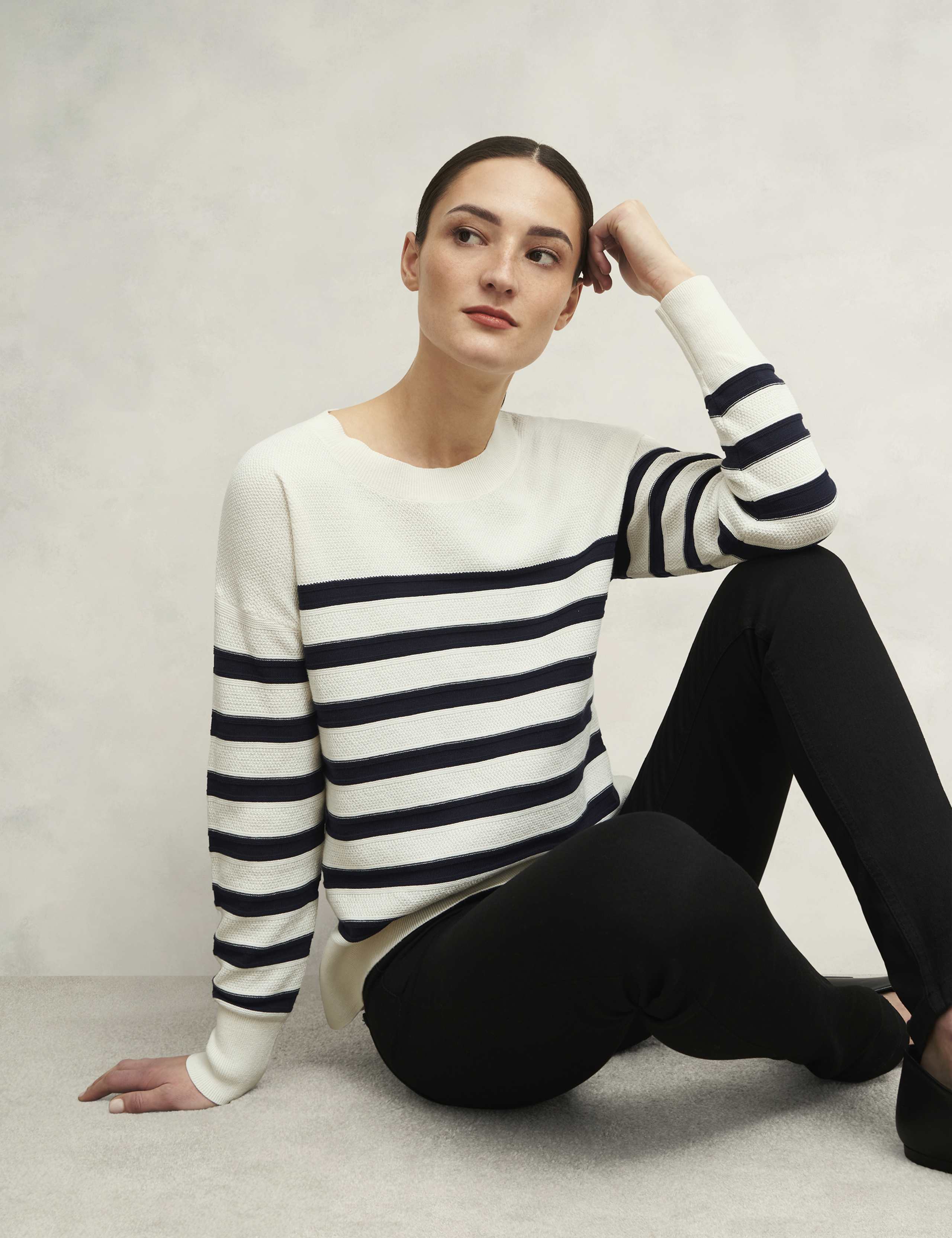 Pure Cotton Textured Striped Jumper 7 of 8