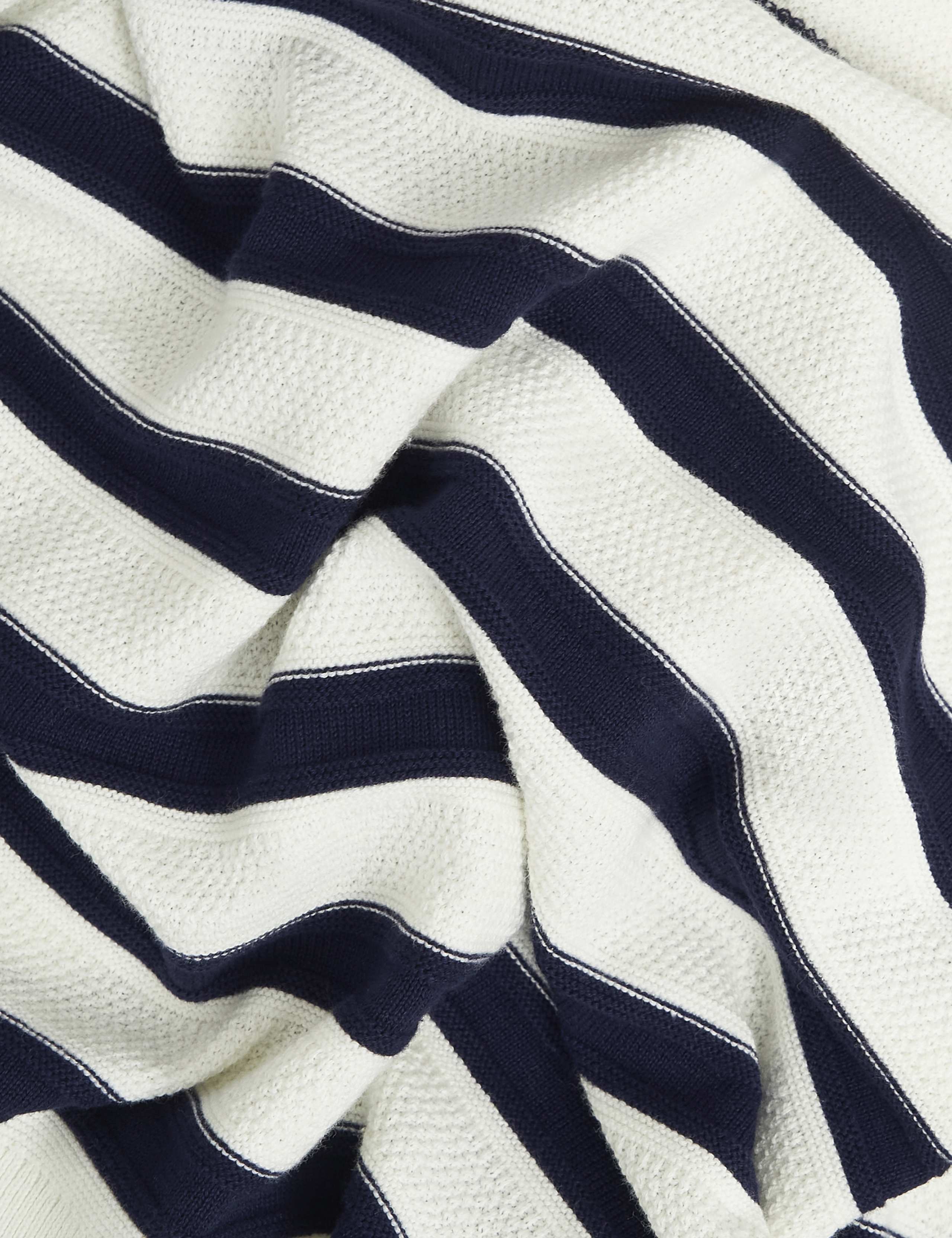 Pure Cotton Textured Striped Jumper 8 of 8