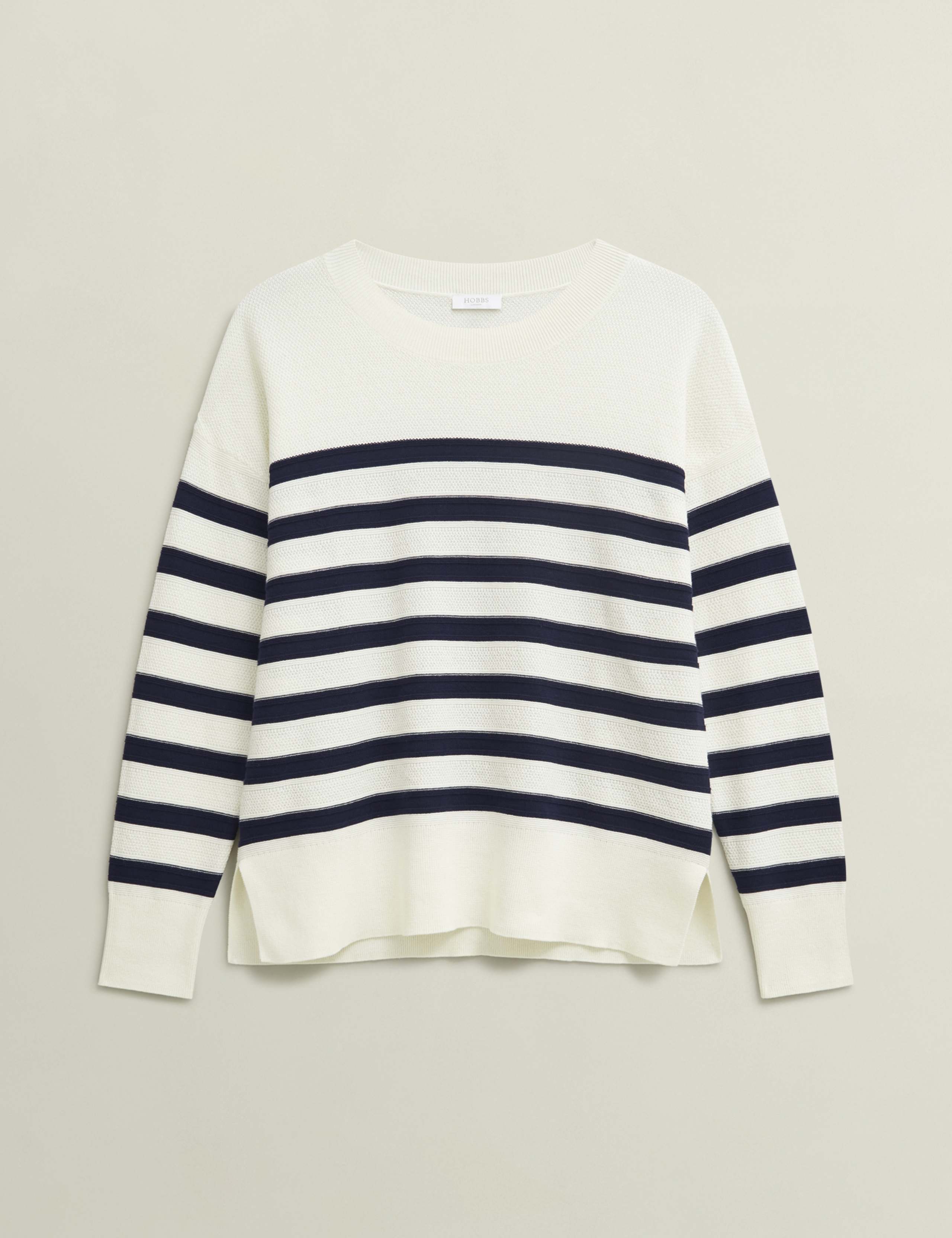 Pure Cotton Textured Striped Jumper 2 of 8