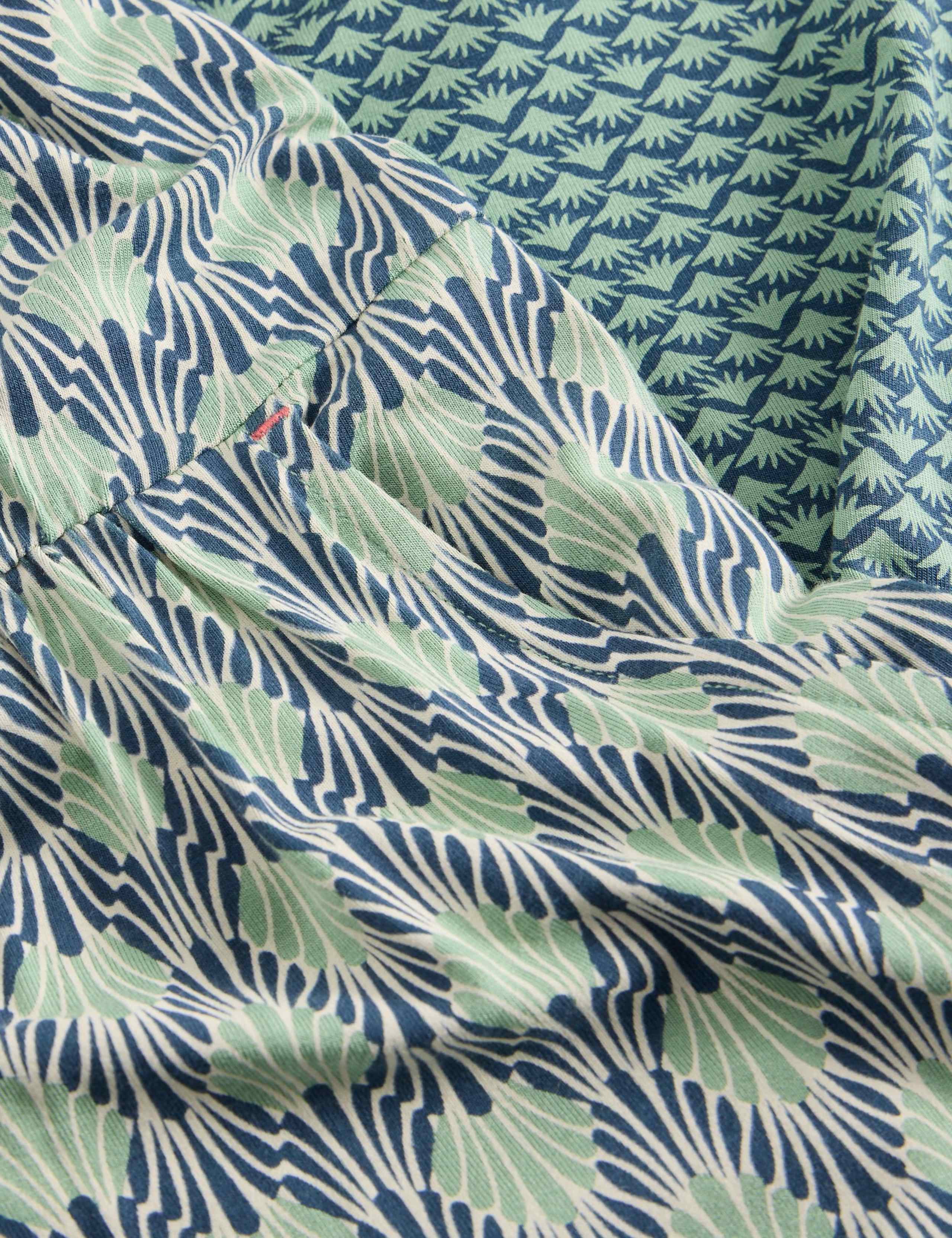 Jersey Printed V-Neck Waisted Dress 6 of 6