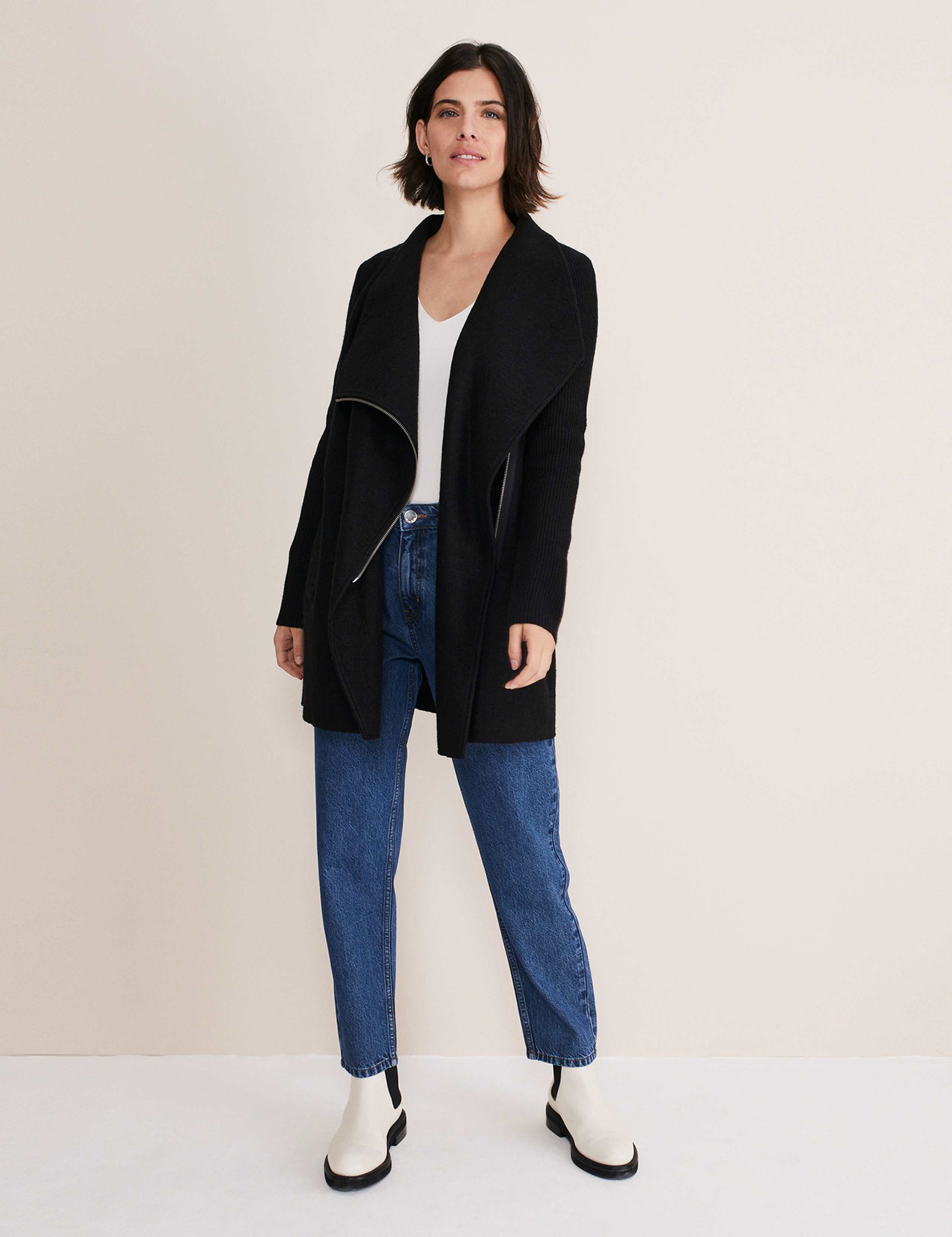 Wool Blend Funnel Neck Coatigan 3 of 4