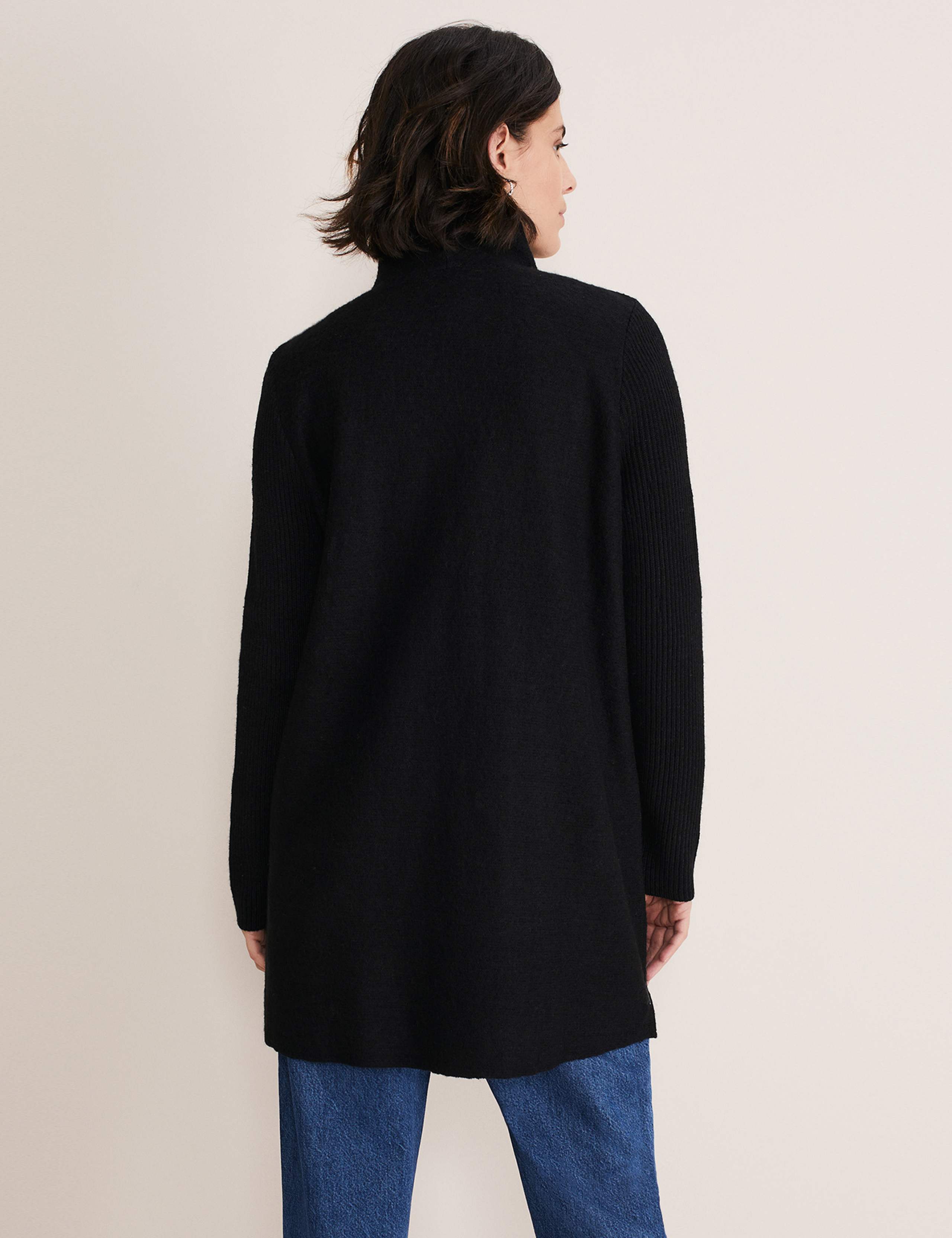 Wool Blend Funnel Neck Coatigan 4 of 4