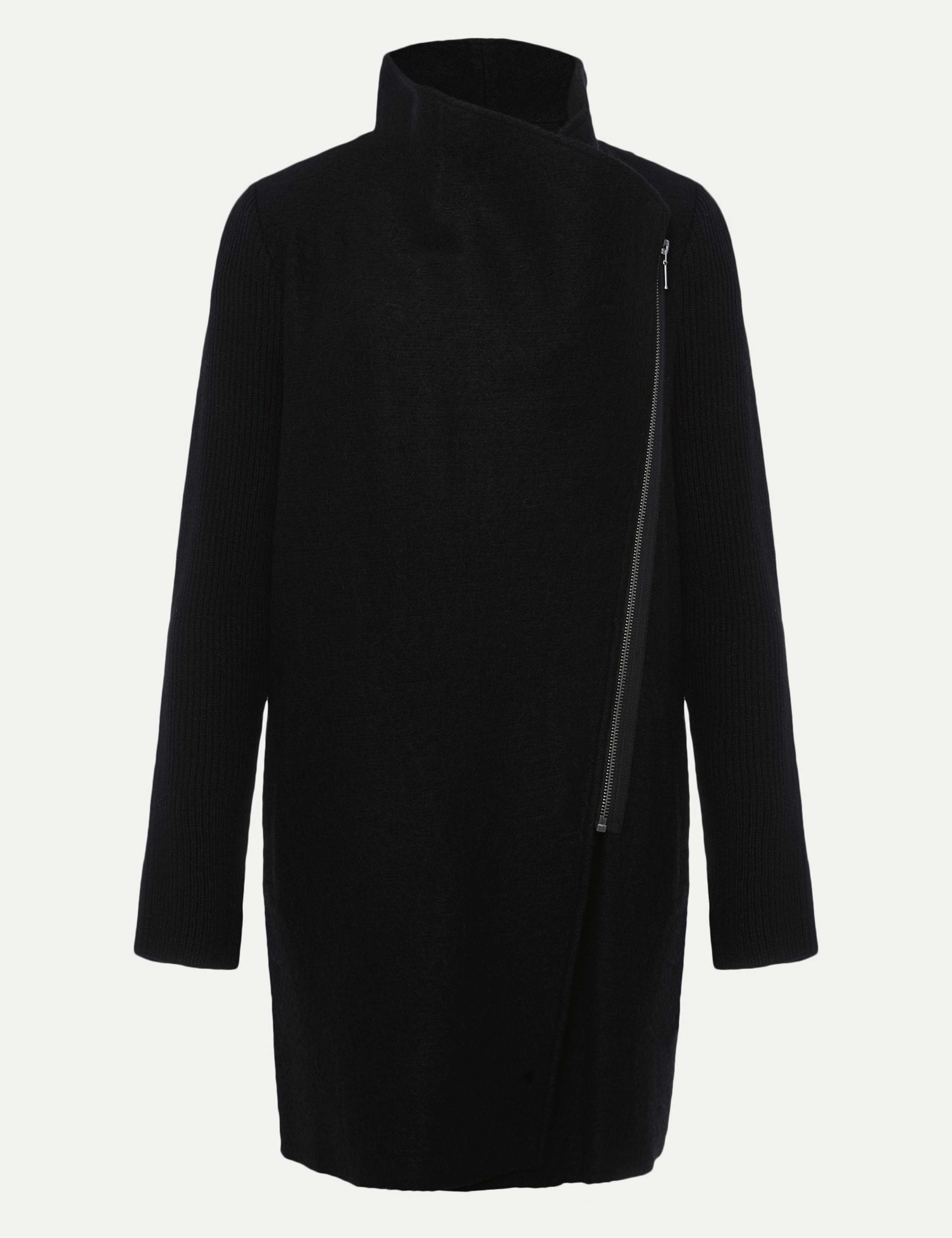 Wool Blend Funnel Neck Coatigan 2 of 4