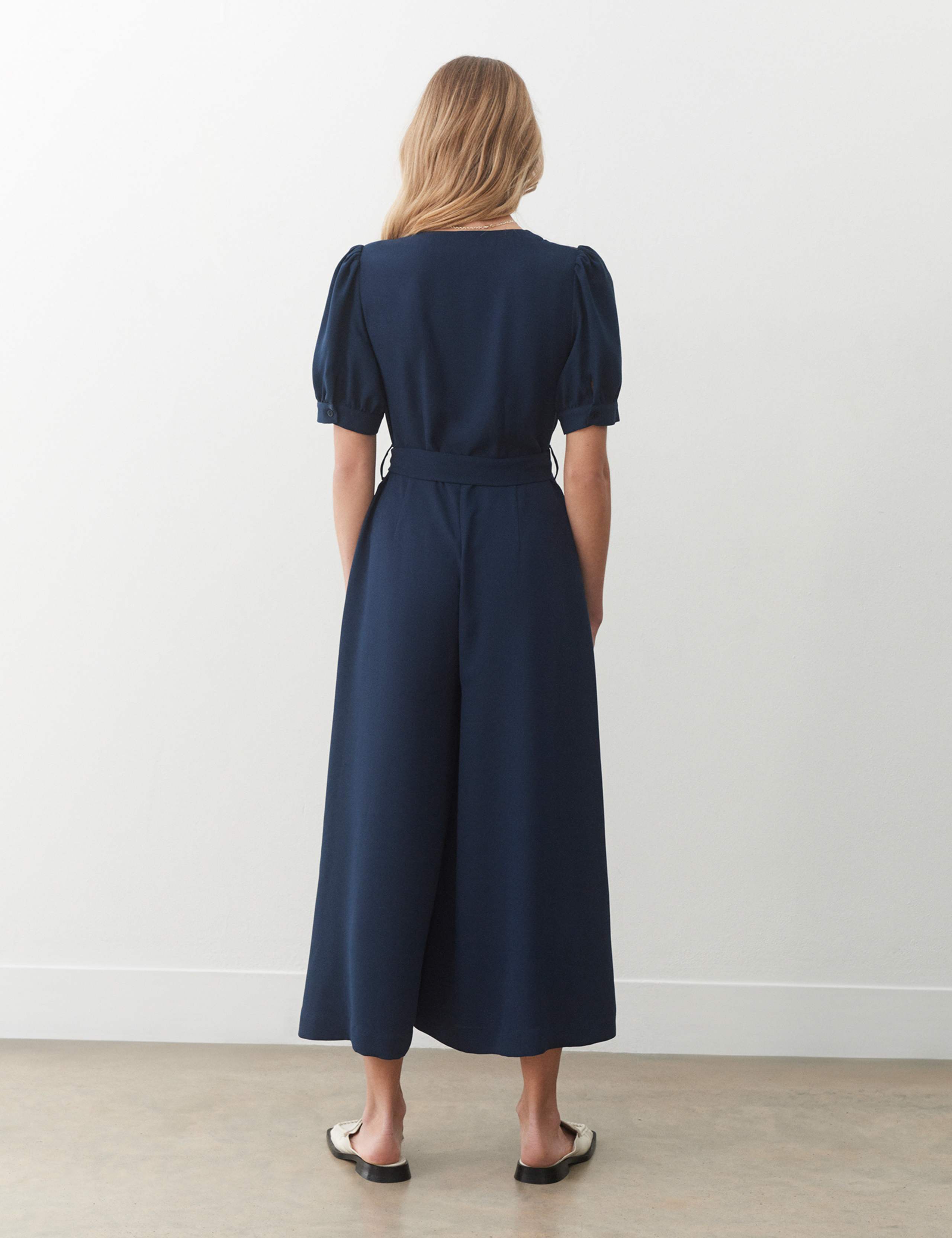 Belted Cropped Wide Leg Jumpsuit 2 of 4